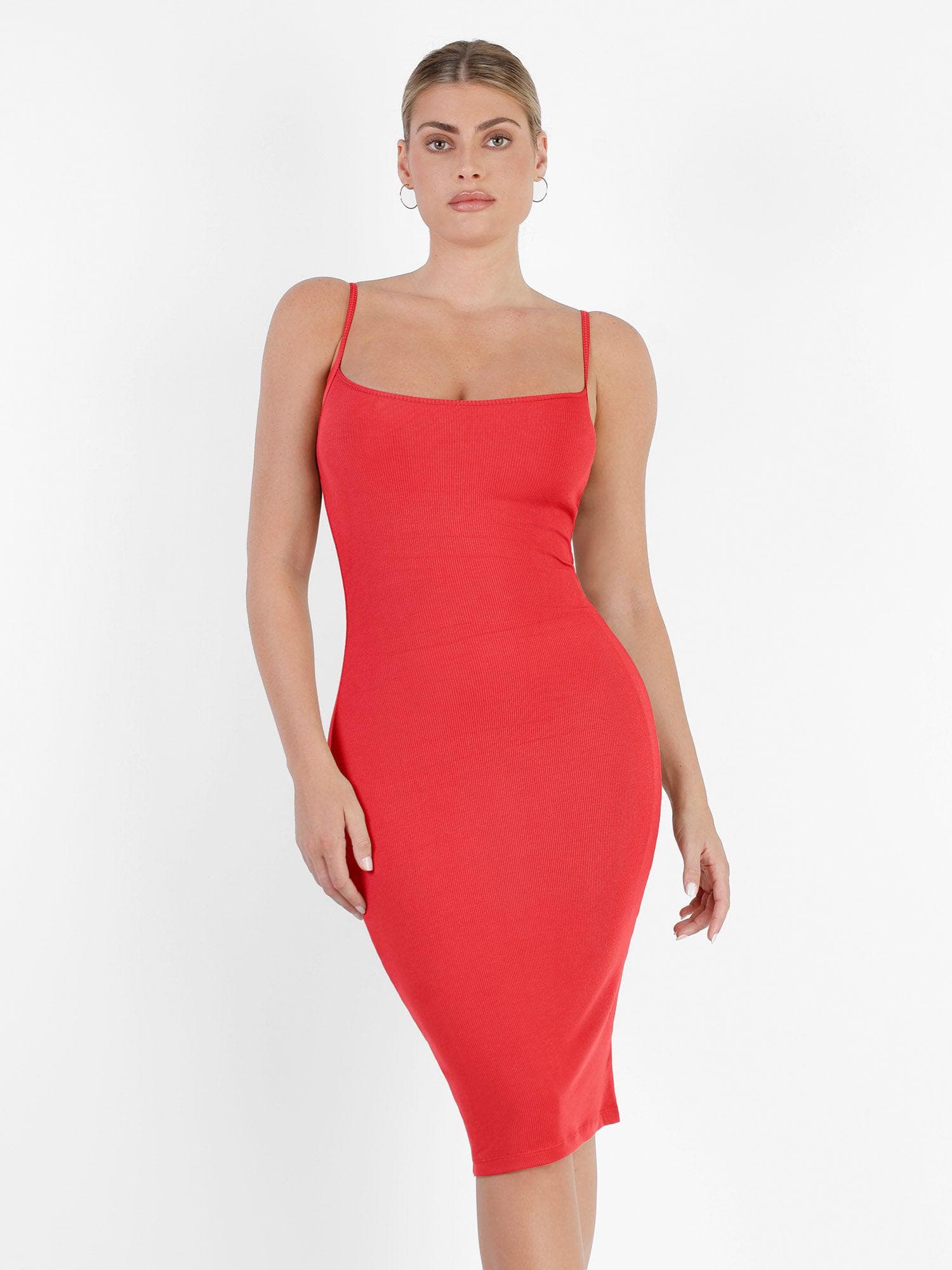 Shapewear Solid Modal Slimming Midi Slip Dress - Image 20