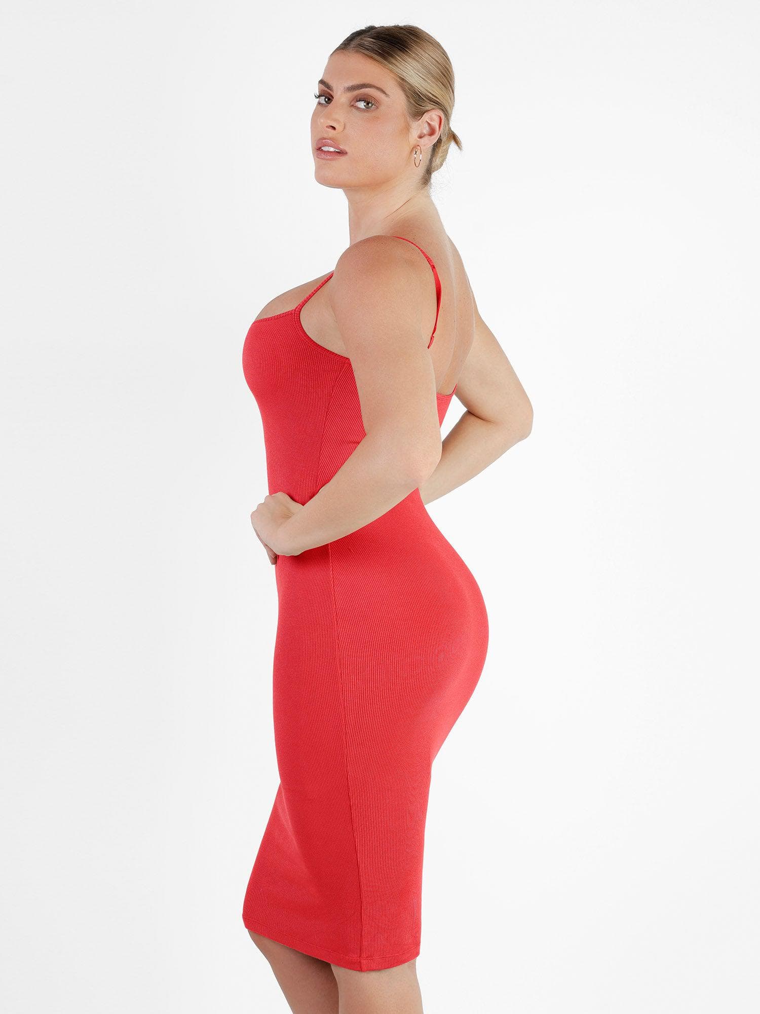Shapewear Solid Modal Slimming Midi Slip Dress - Image 22