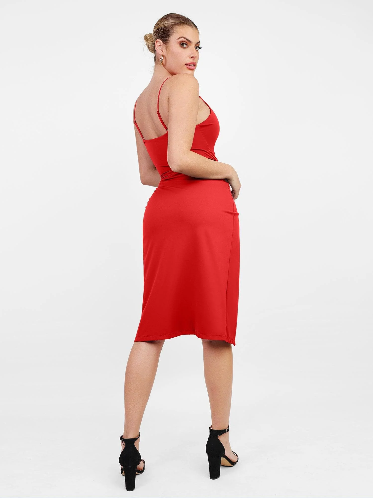 Shapewear Sculpting Wrap Midi Slip Dress - Image 15