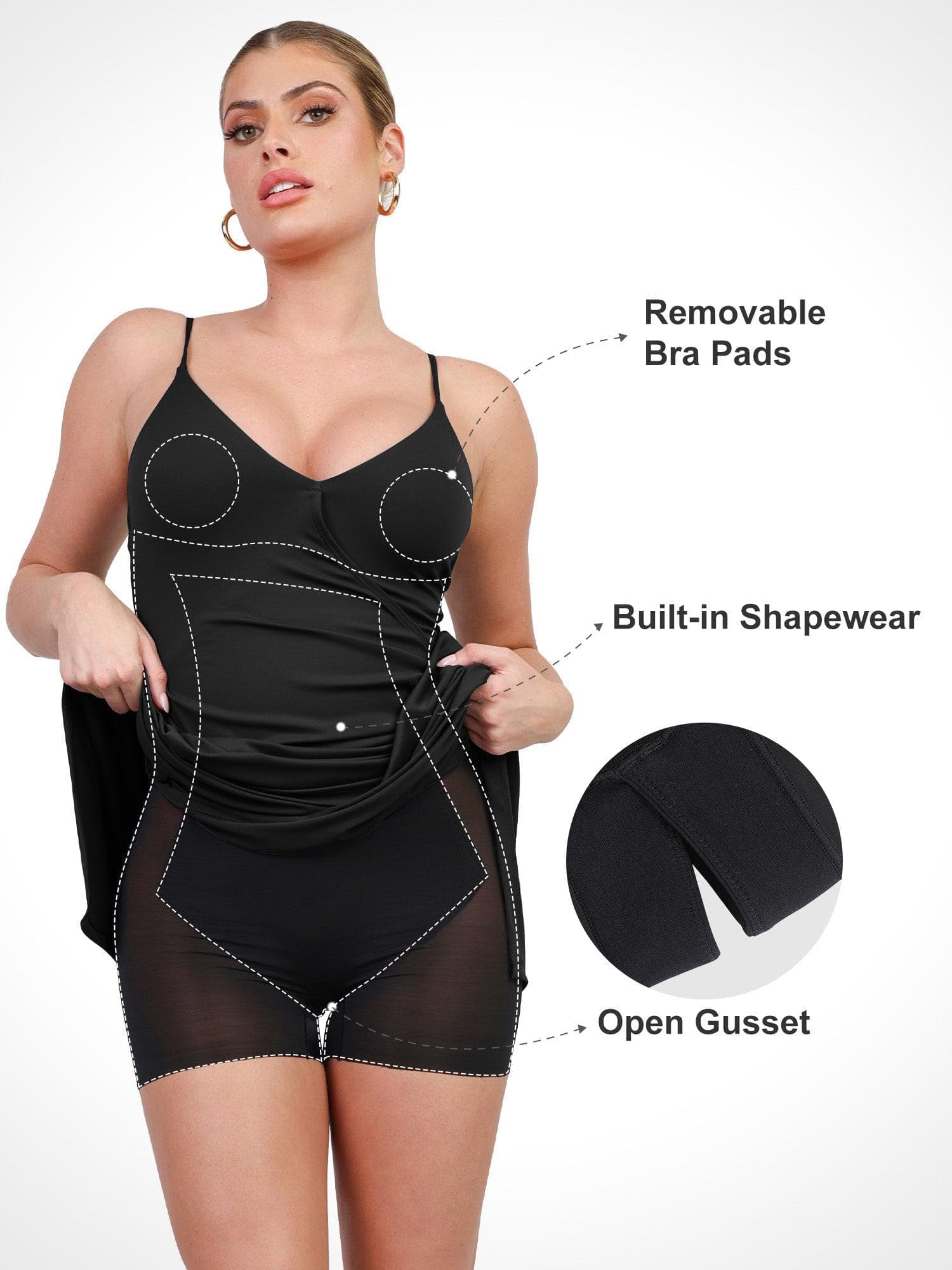 Shapewear Sculpting Wrap Midi Slip Dress - Image 9