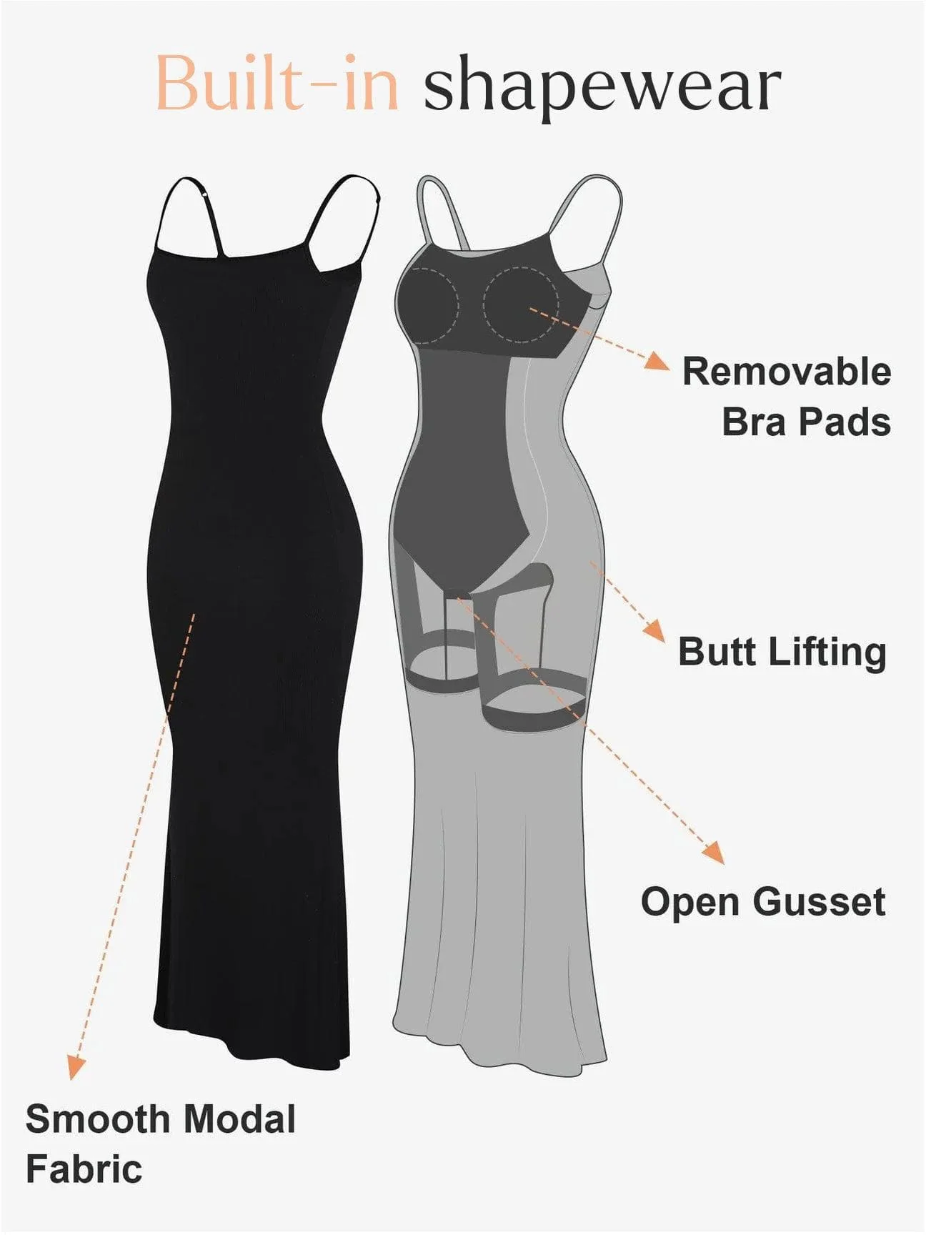 Shapewear Soft Modal Sculpting Dresses - Image 14