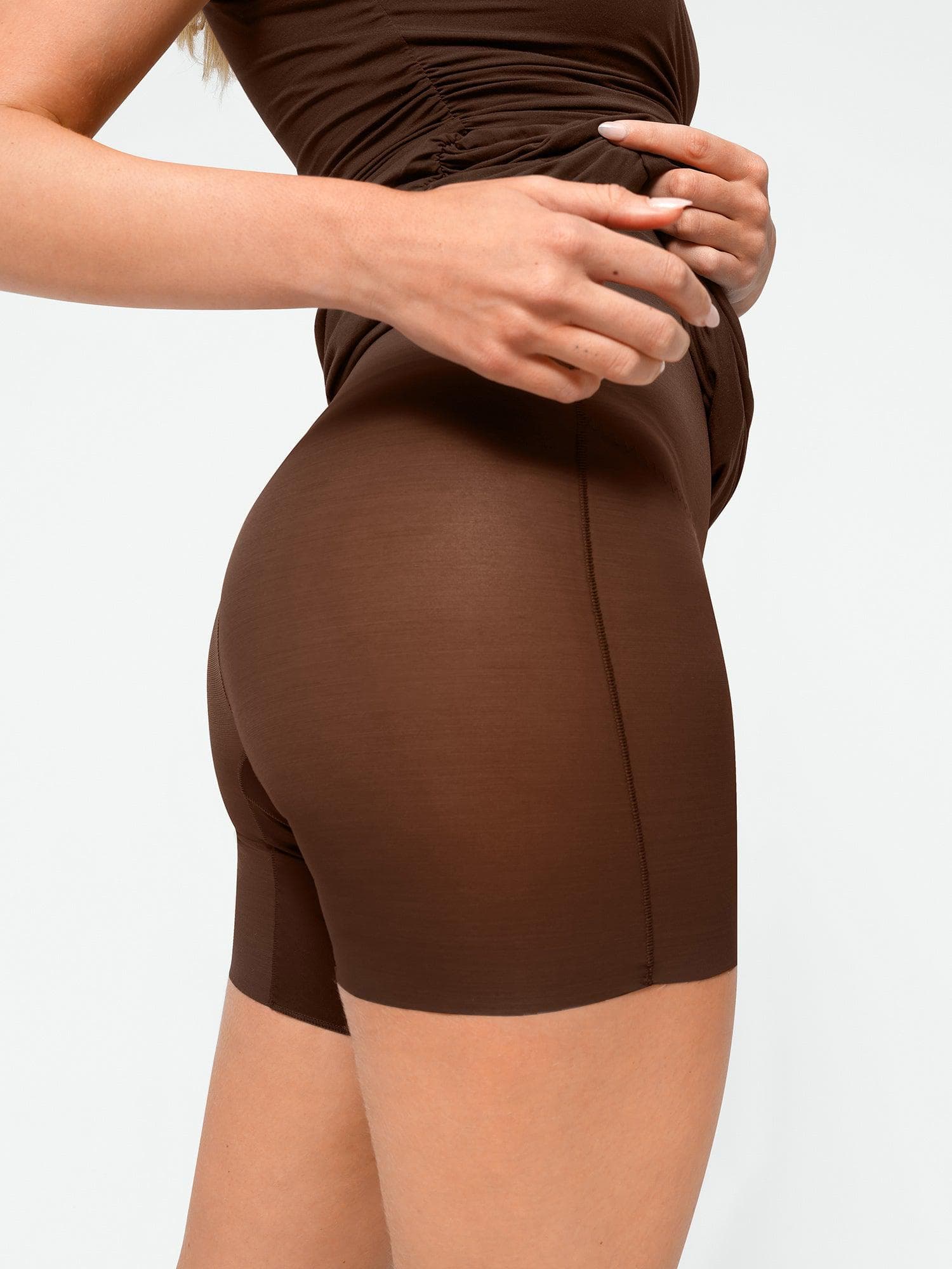 Shapewear Square Neck Sleeveless Ruched Bodycon Mini Dress - Image 19