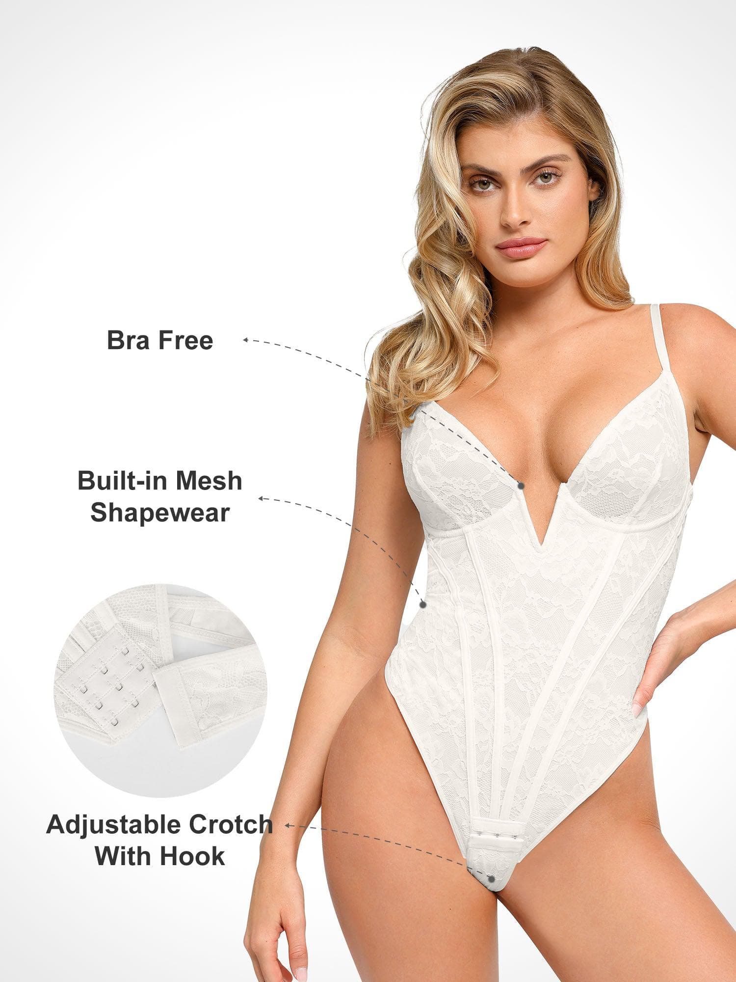 Built-In Shapewear Thong Bodysuits Or Split Midi Skirt - Image 12