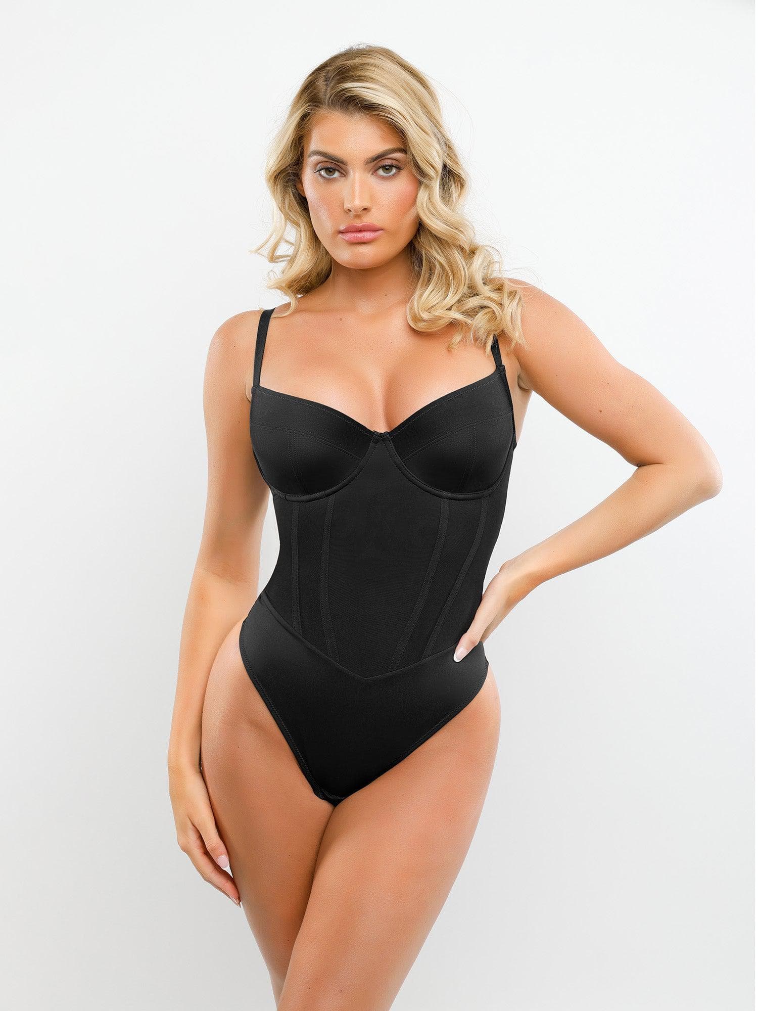 Built-In Shapewear Thong Bodysuits Or Split Midi Skirt - Image 16