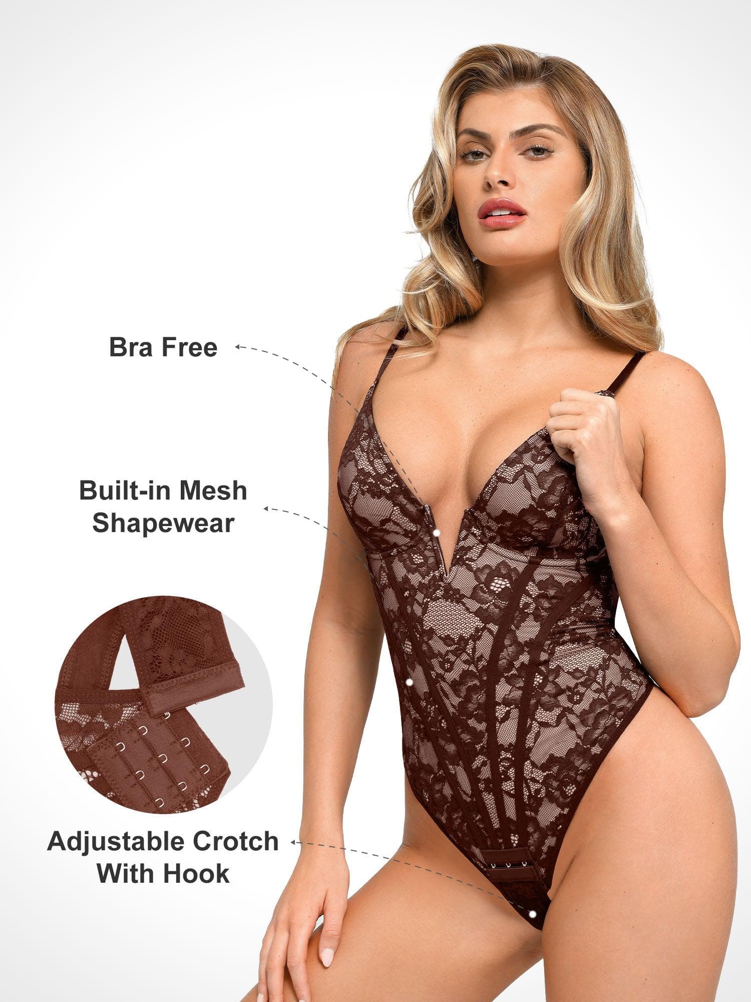 Built-In Shapewear Thong Bodysuits Or Split Midi Skirt - Image 7