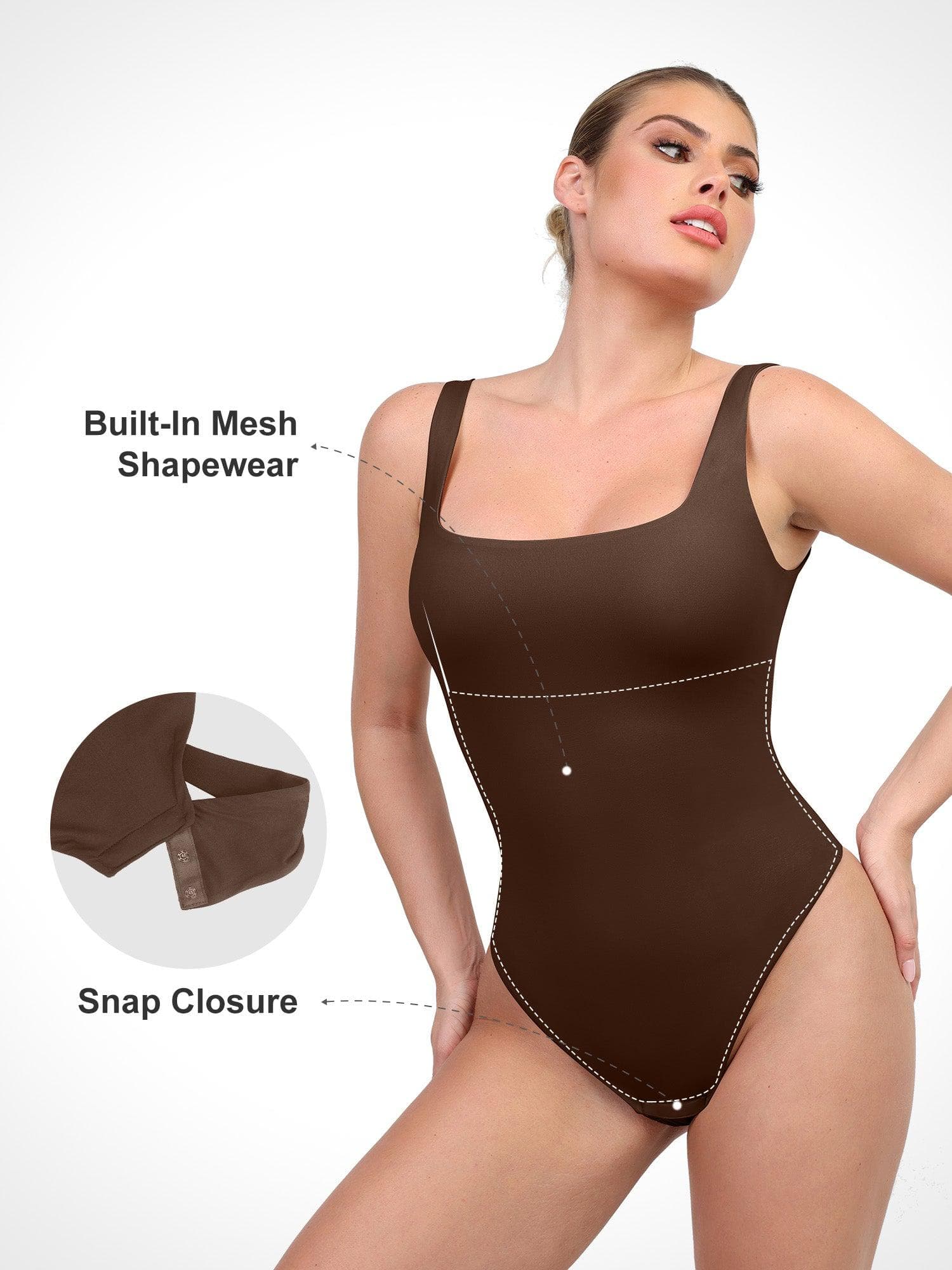 Shapewear CloudSense Tank Neck Low Back Sculpting Bodysuit - Image 11