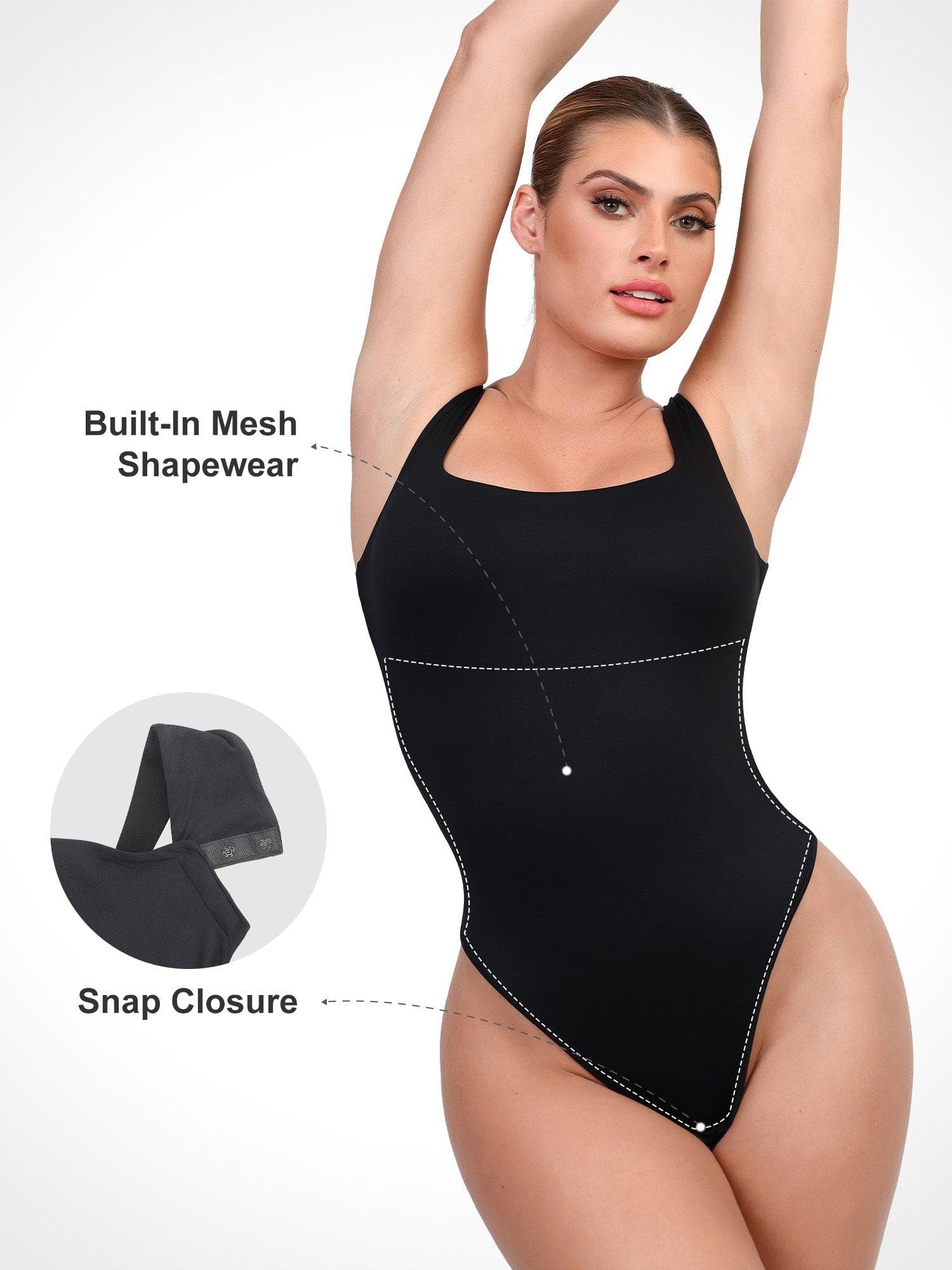 Shapewear CloudSense Tank Neck Low Back Sculpting Bodysuit - Image 15