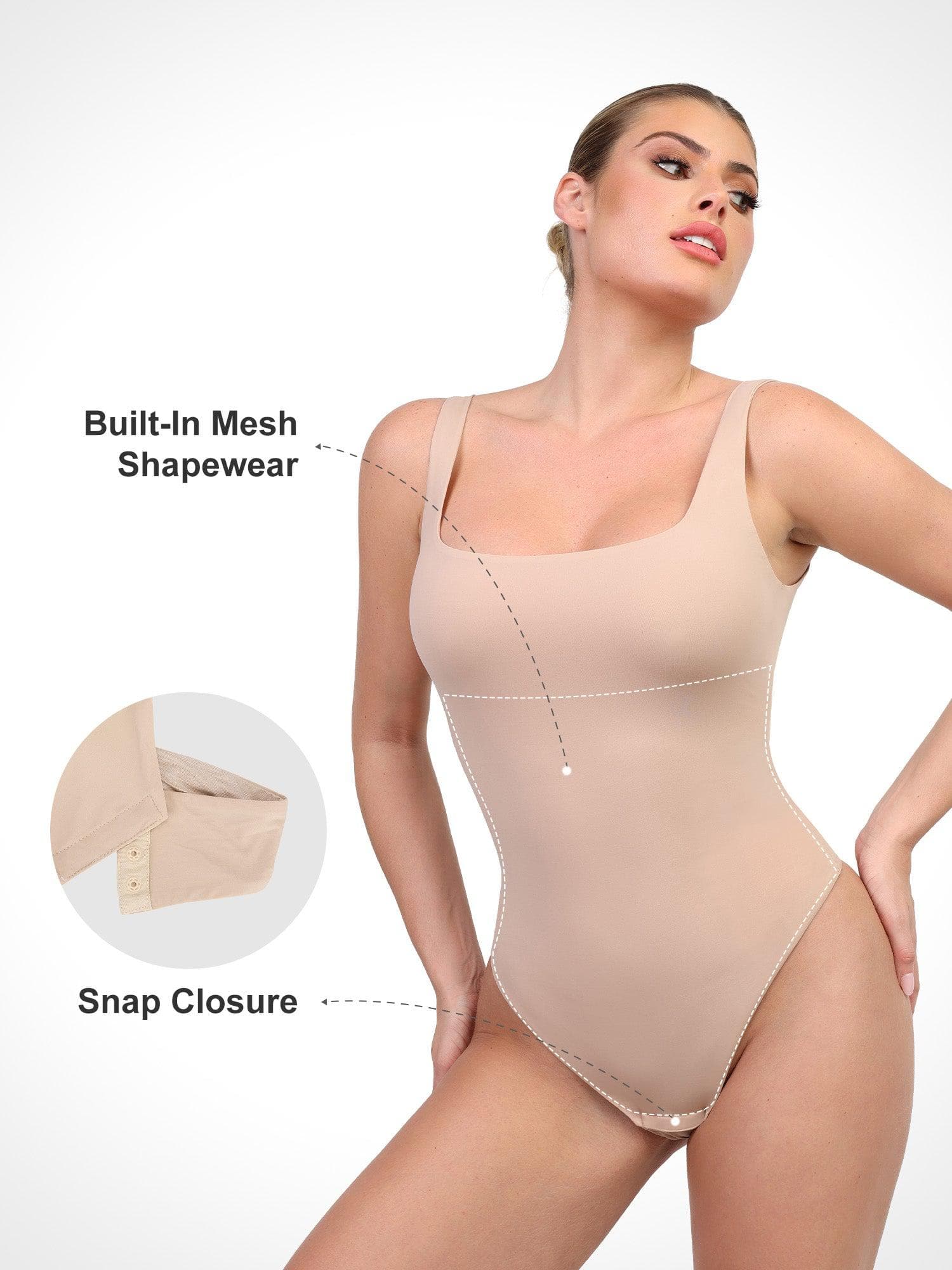 Shapewear CloudSense Tank Neck Low Back Sculpting Bodysuit - Image 2