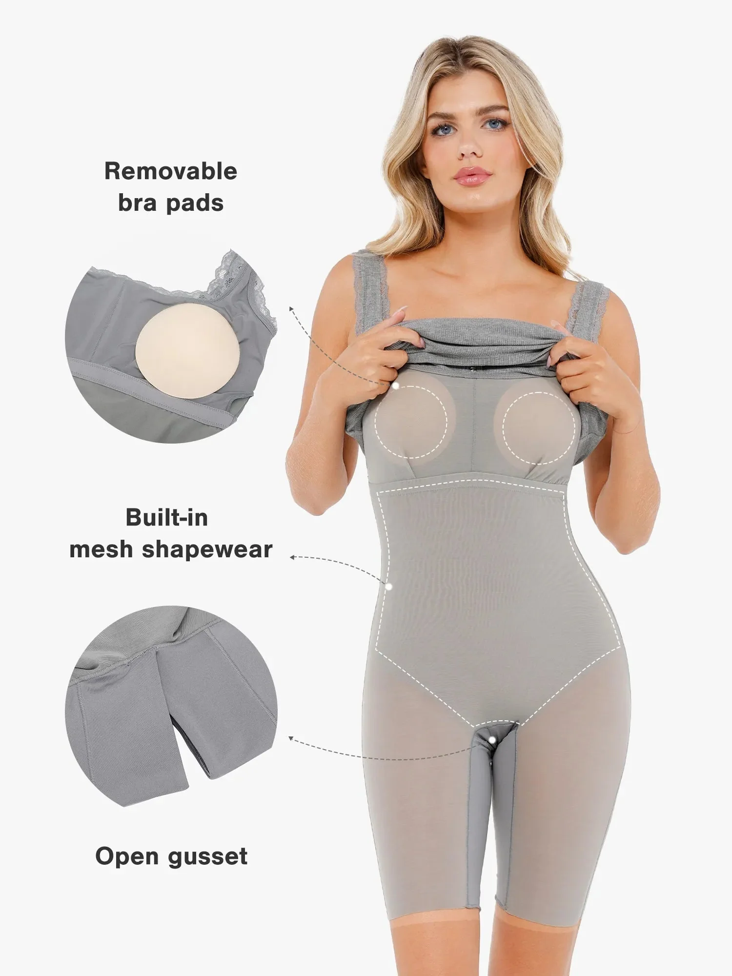 Contouring Shapewear Square Neck Modal Henley Maxi Dress - Image 18