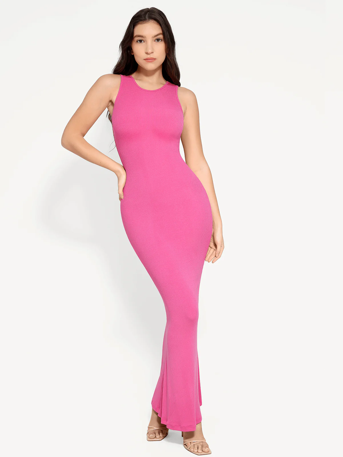 Shapewear Modal Sleeveless Crew Neck Slimming Maxi Dress - Image 19
