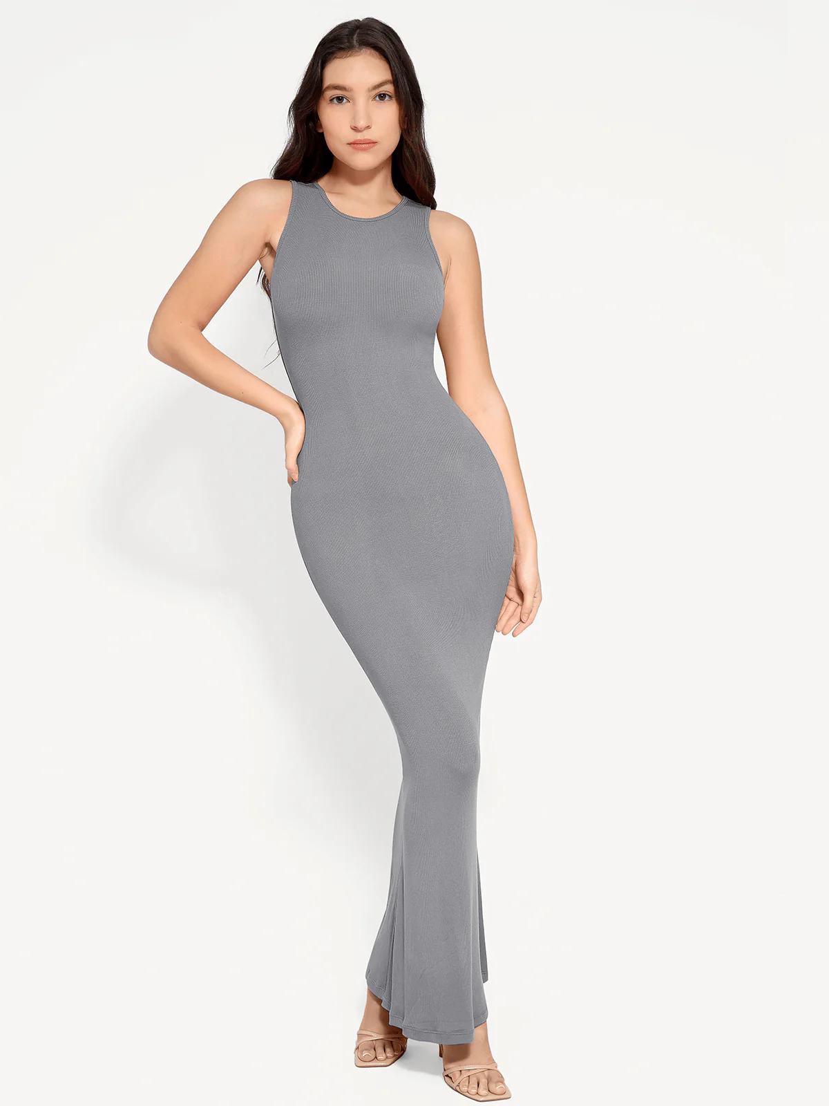 Shapewear Modal Sleeveless Crew Neck Slimming Maxi Dress - Image 35