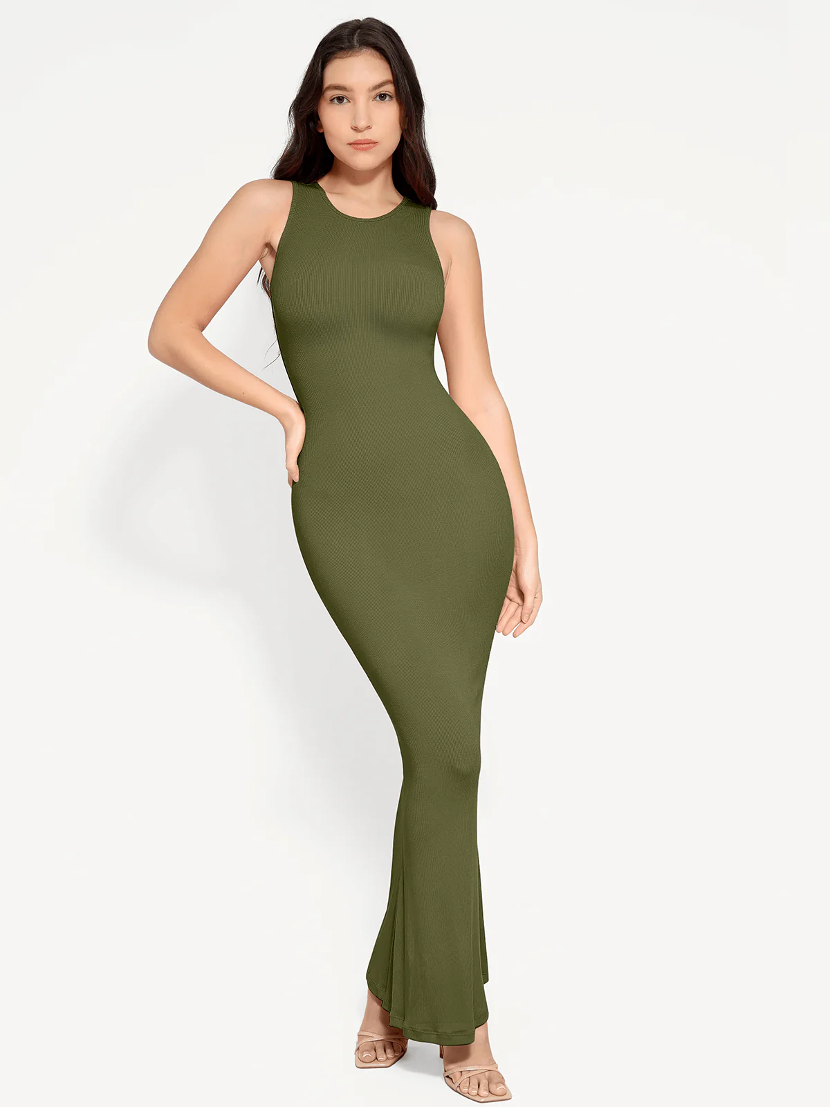 Shapewear Modal Sleeveless Crew Neck Slimming Maxi Dress - Image 40