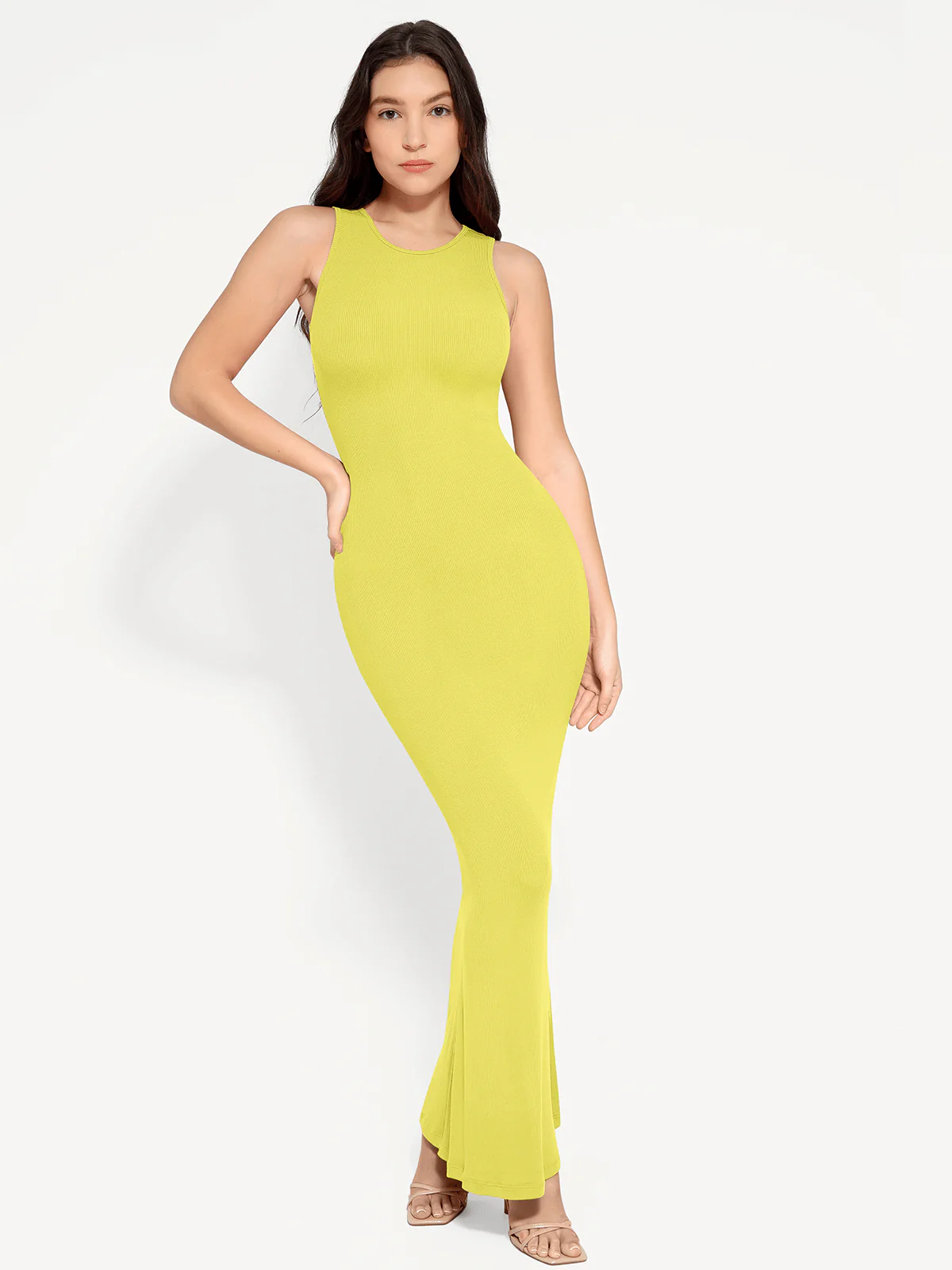 Shapewear Modal Sleeveless Crew Neck Slimming Maxi Dress - Image 45