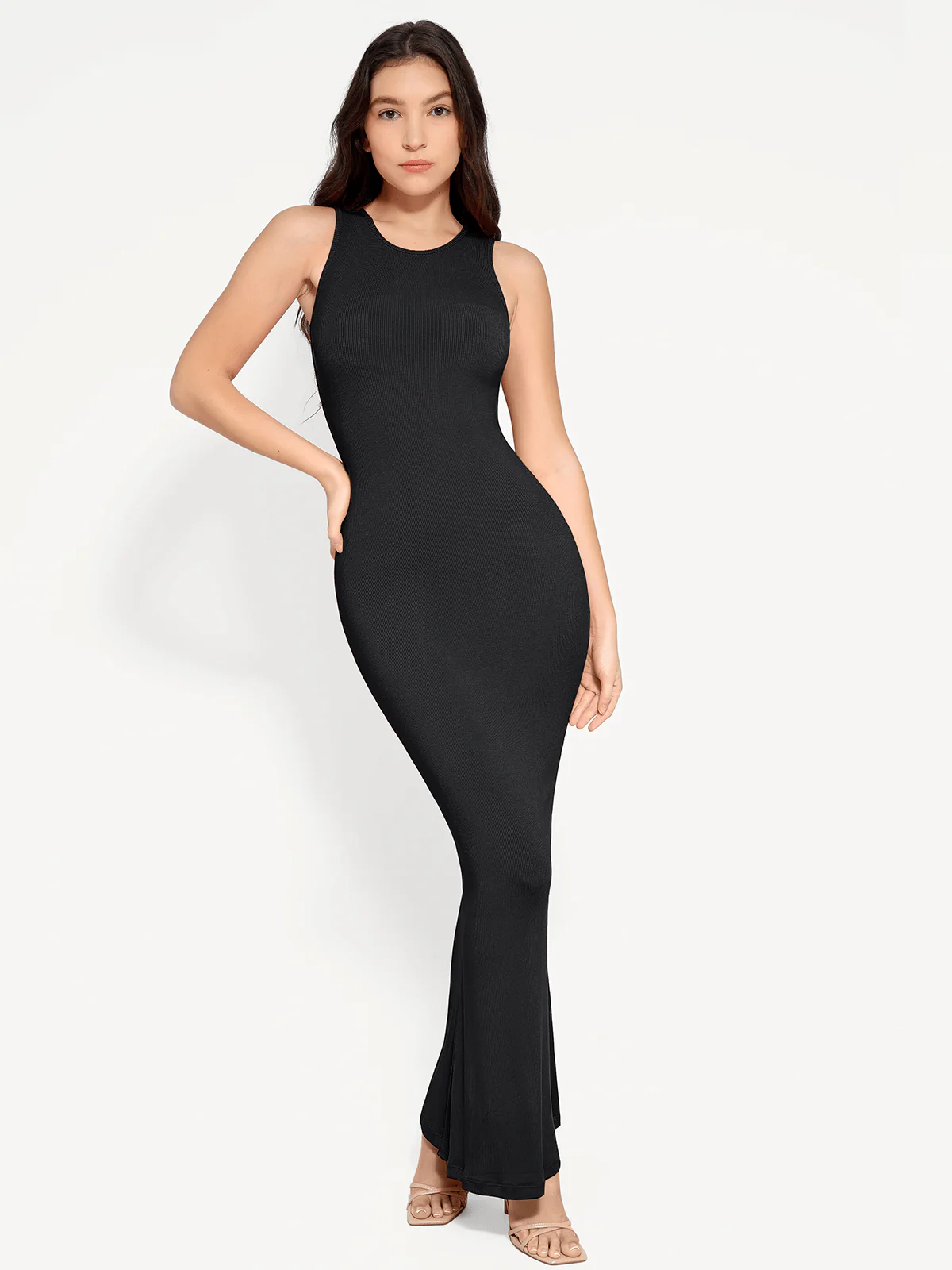 Shapewear Modal Sleeveless Crew Neck Slimming Maxi Dress - Image 6