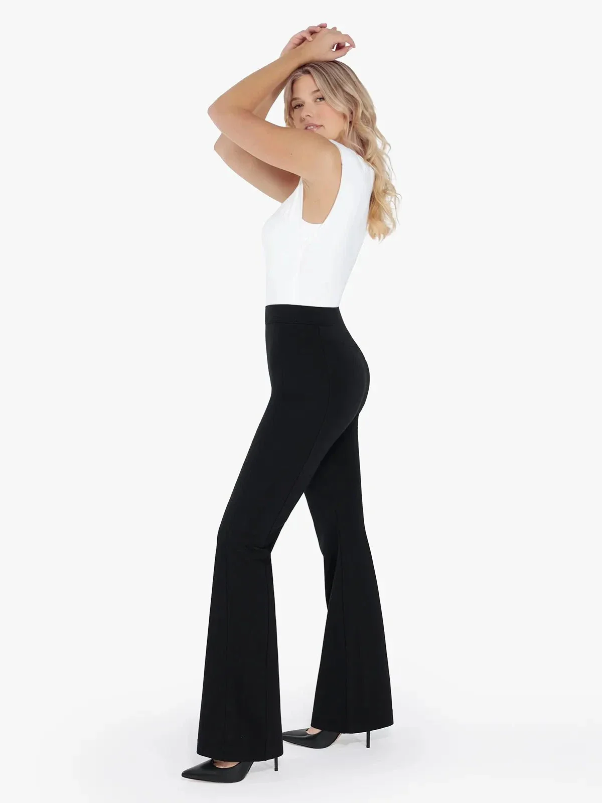 Day To Night Set Solid Sculpting Bodysuit Built-in Shapewear Pants - Image 12