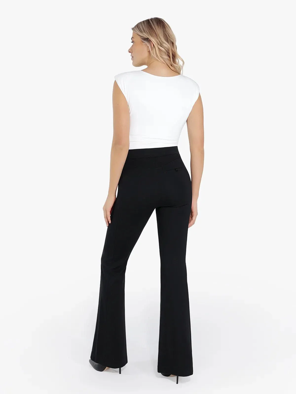 Day To Night Set Solid Sculpting Bodysuit Built-in Shapewear Pants - Image 14
