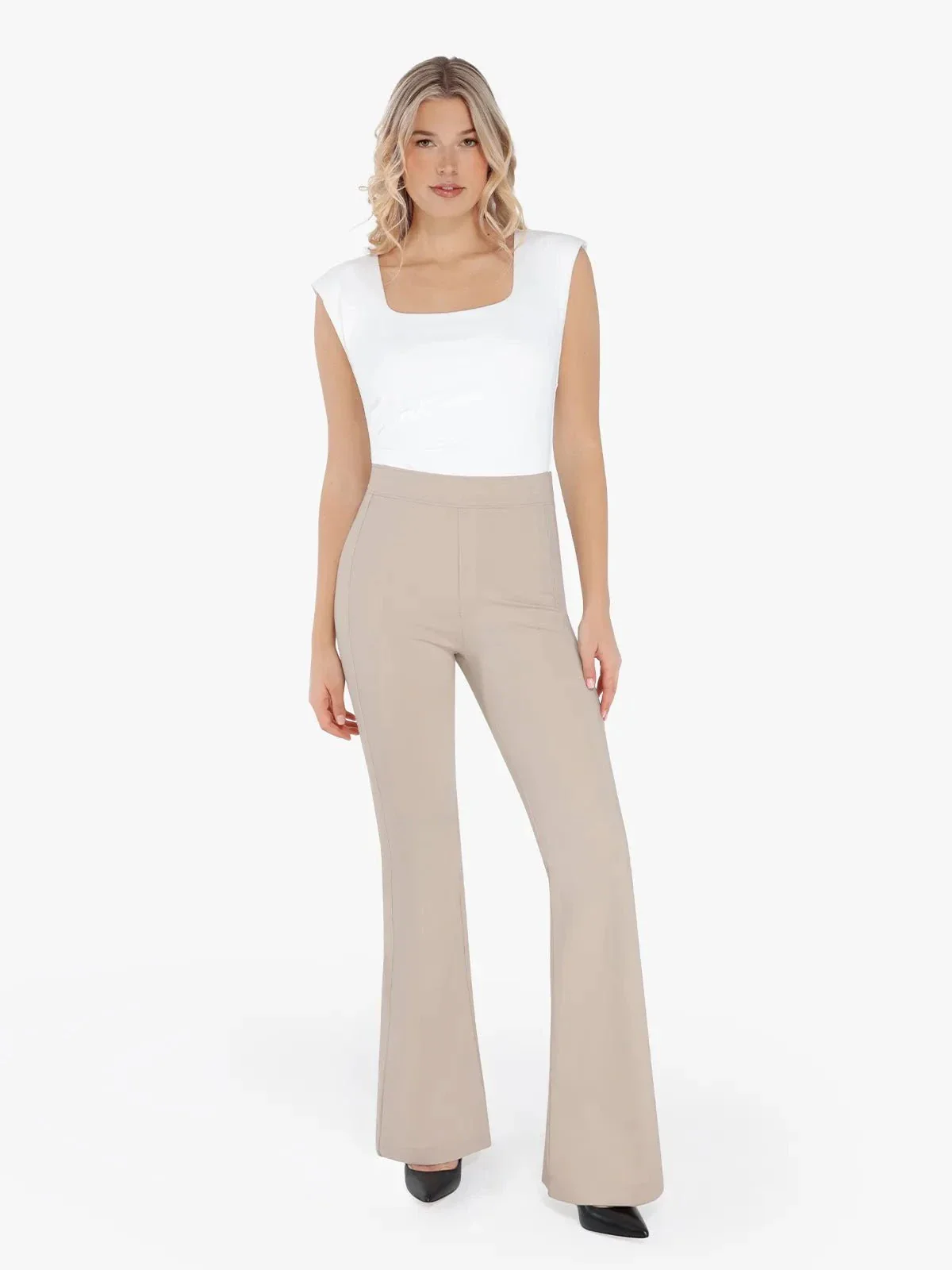 Day To Night Set Solid Sculpting Bodysuit Built-in Shapewear Pants - Image 17
