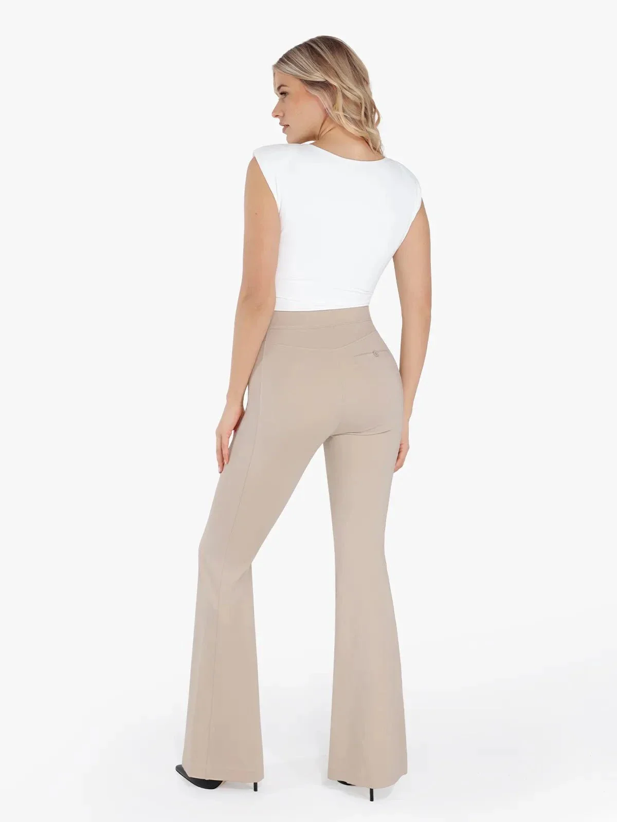Day To Night Set Solid Sculpting Bodysuit Built-in Shapewear Pants - Image 19