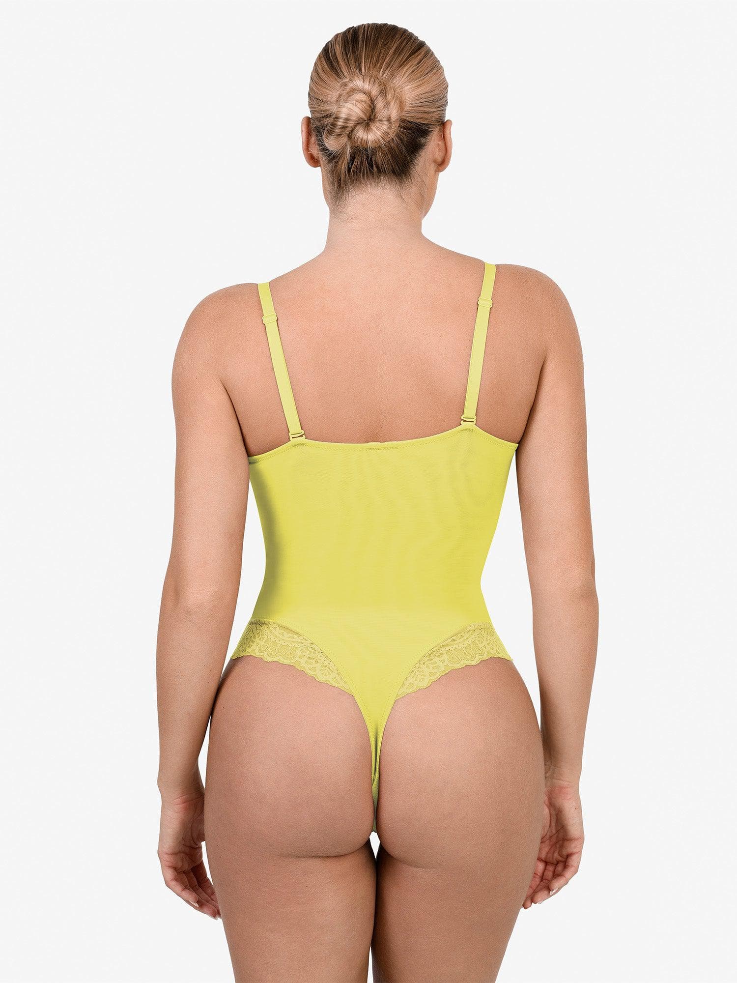 Shapewear Lace Deep V-Neck Sculpting Thong Bodysuit - Image 27