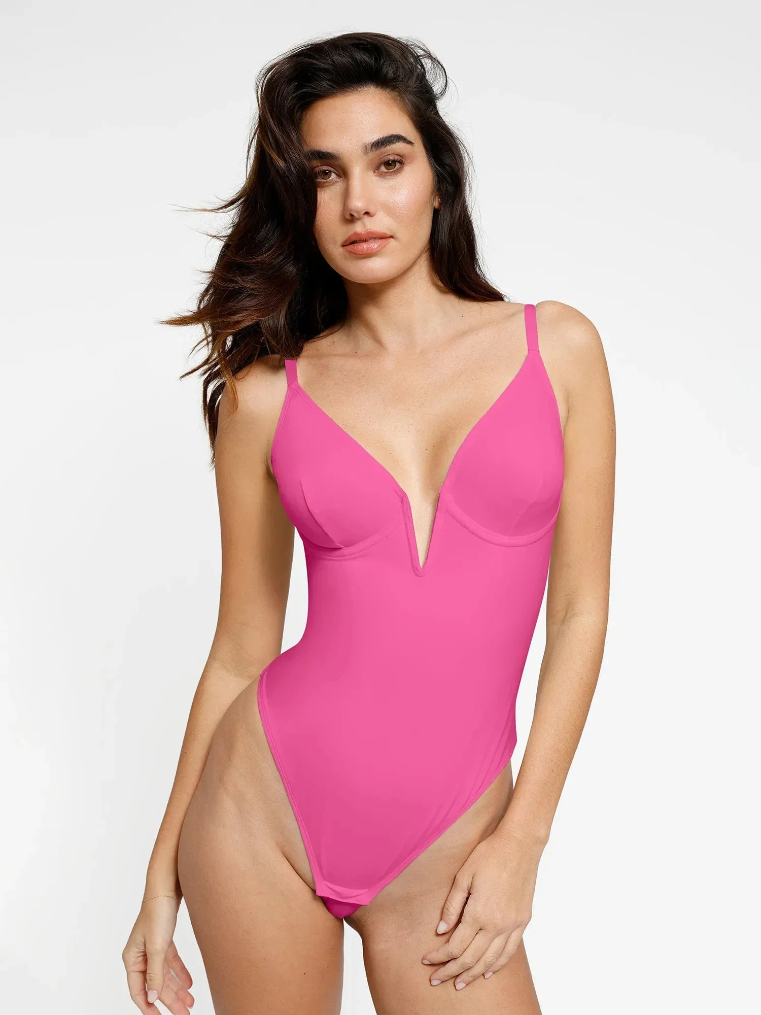 Shapewear Deep V-Neck Low Back Sculpting Thong Bodysuit - Image 28