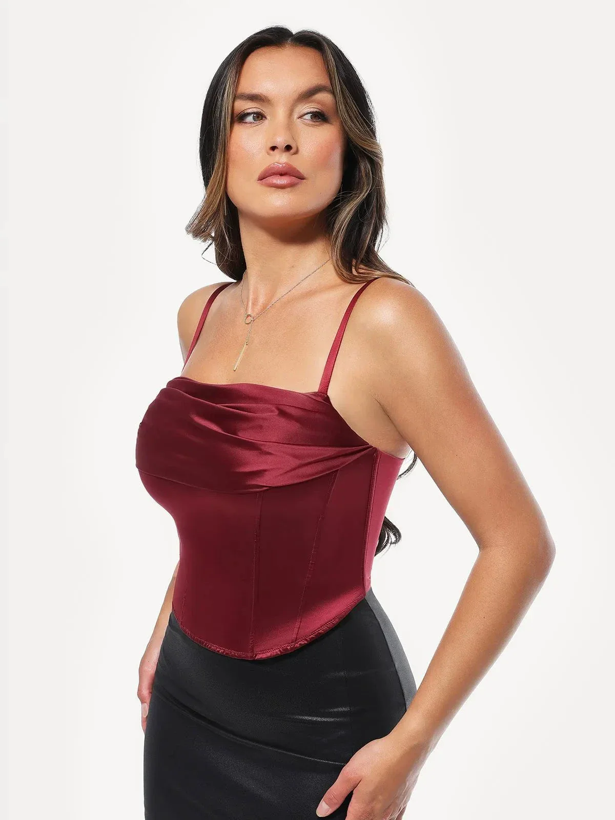 Draped Sculpting Floral-Print Camisole Top - Image 23