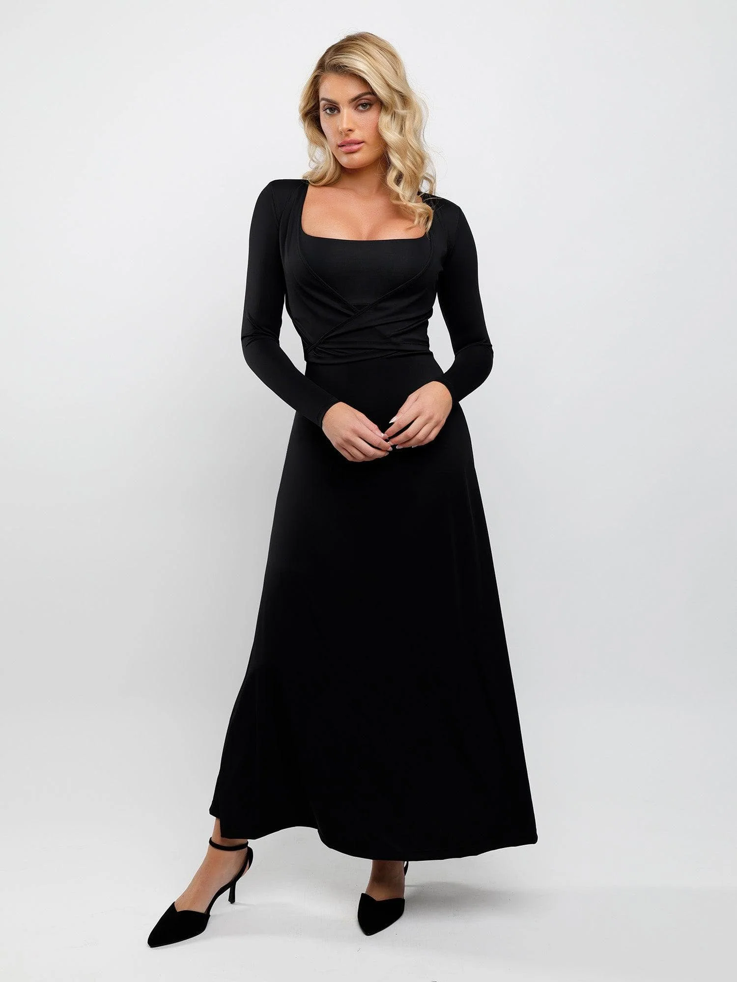 Two-Way Long Sleeve Ballet Wrap Cardigan - Image 6