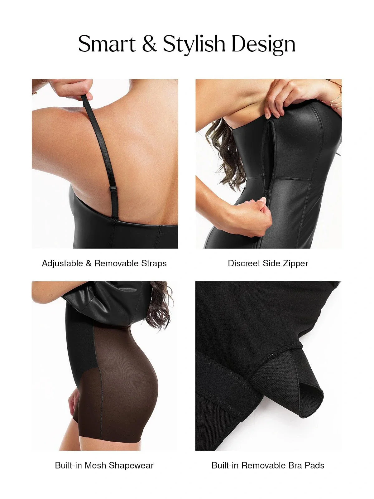 Dual-Wear Sculpting Faux Leather Dress - Image 5