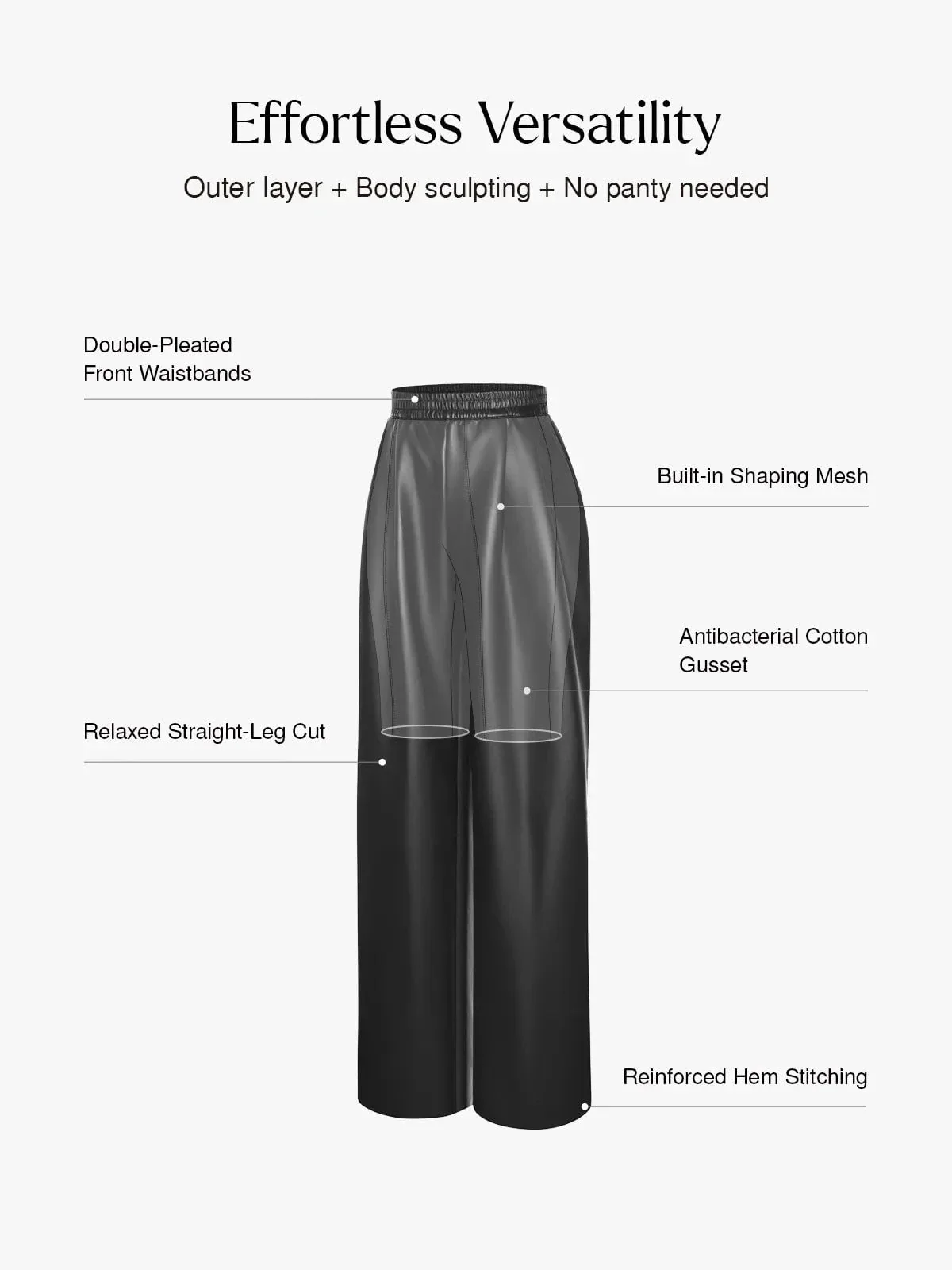 Faux Leather High Waisted Wide Leg Pants - Image 3