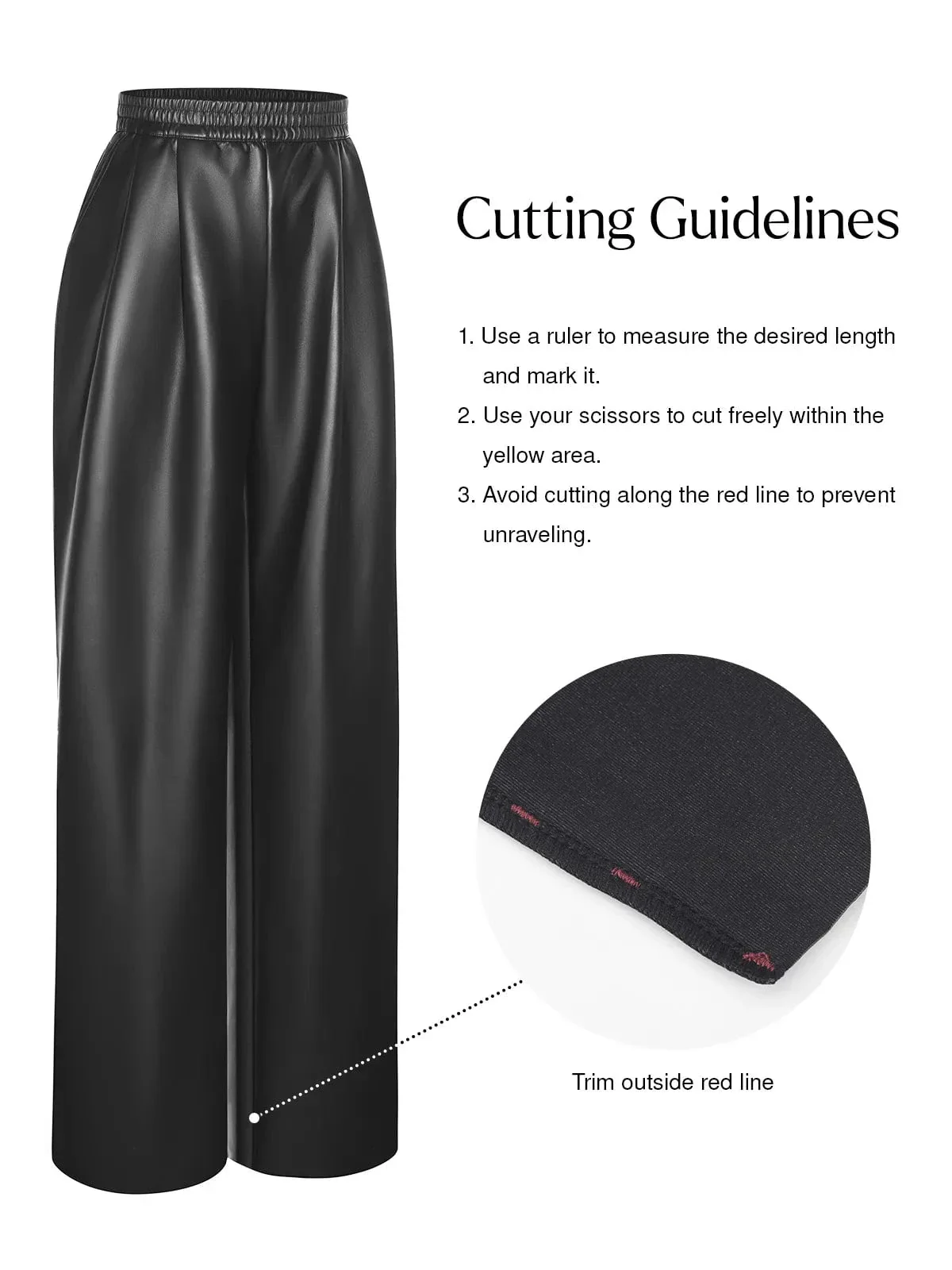 Faux Leather High Waisted Wide Leg Pants - Image 4
