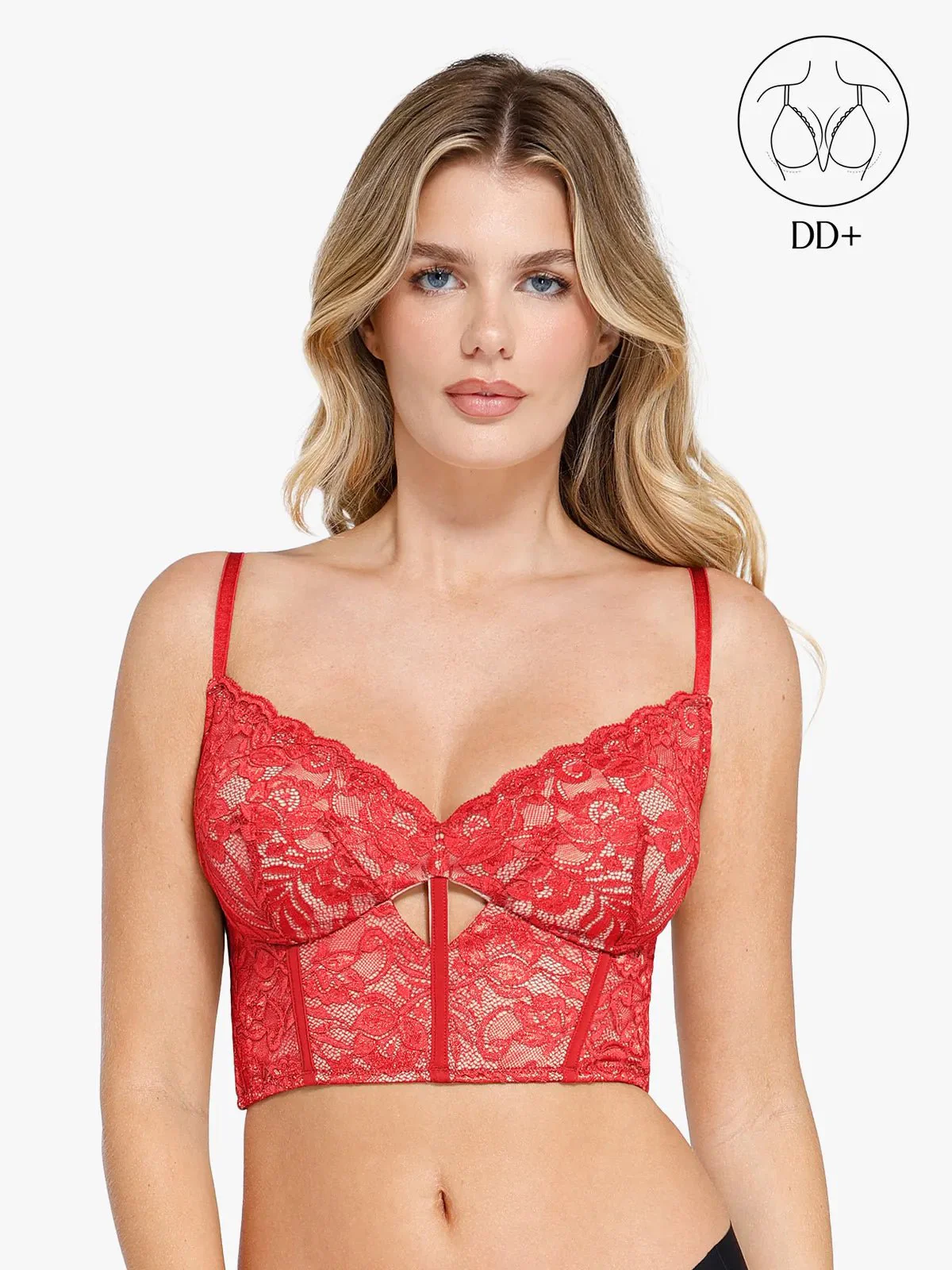 Full Coverage Longline Underwire Lace Bralette - Image 25