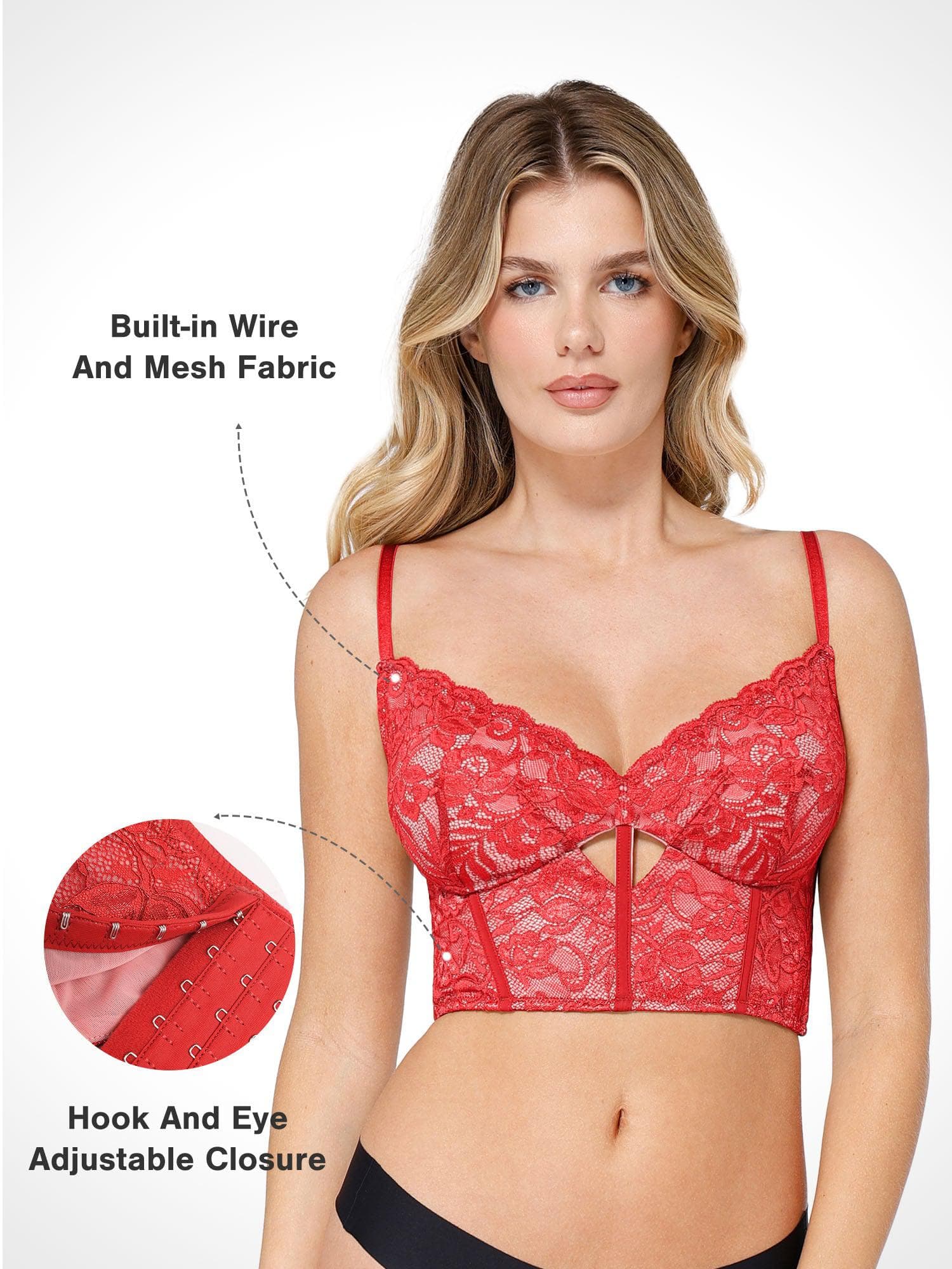 Full Coverage Longline Underwire Lace Bralette - Image 26