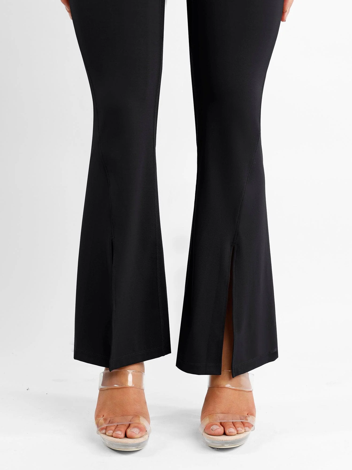 Shapewear High Rise Tummy Control Split Hem Flare Leg Pants - Image 6