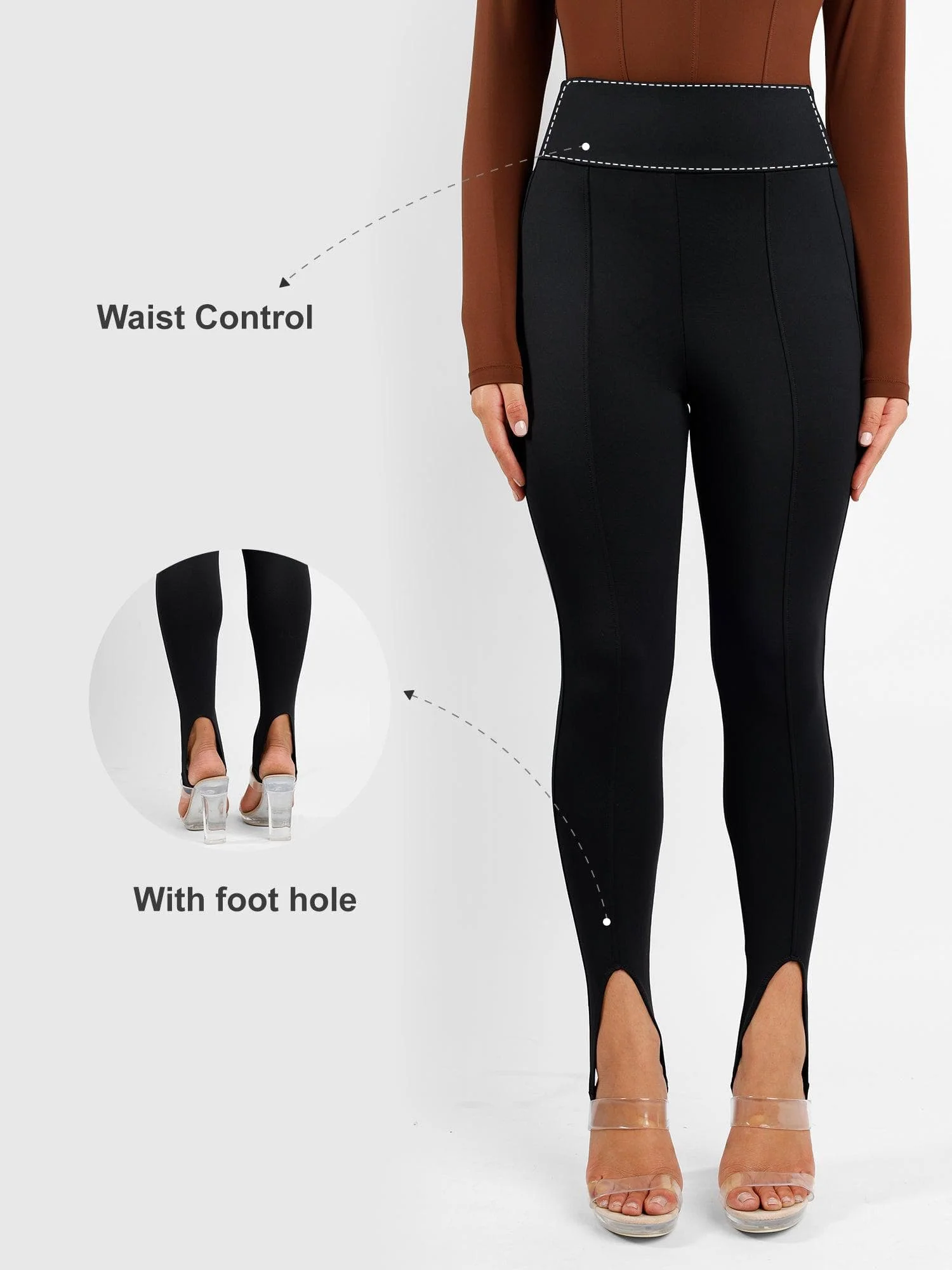 Shapewear In-Control High Rise Workout Stirrup Leggings - Image 2