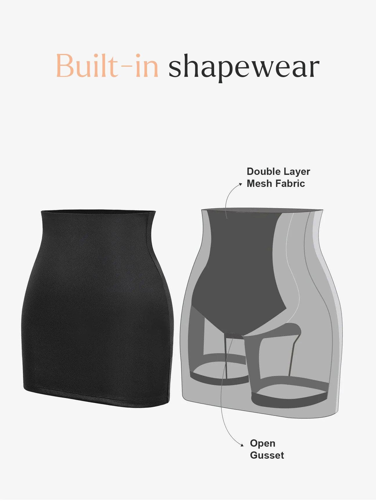 Shapewear Lace Deep-V Neck Bodysuits or Faux Leather Skirts - Image 36