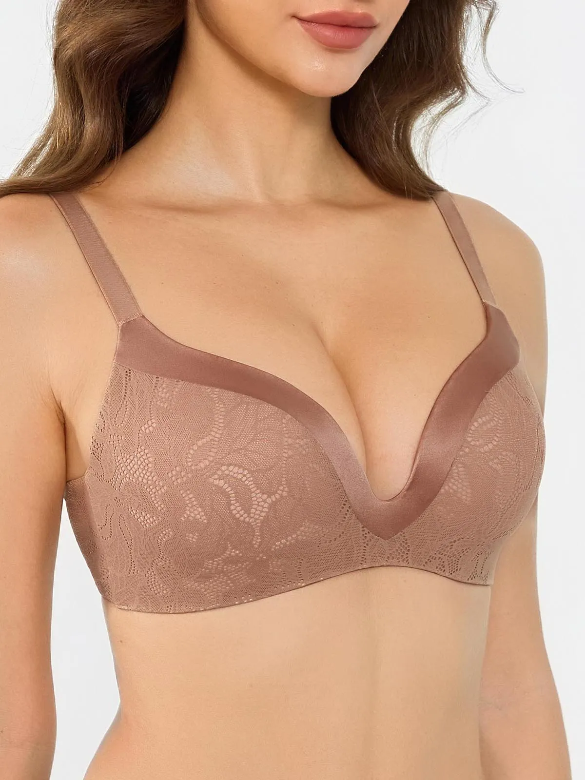 Lace Full Coverage Comfort Sculpting Plunge Bra - Image 5
