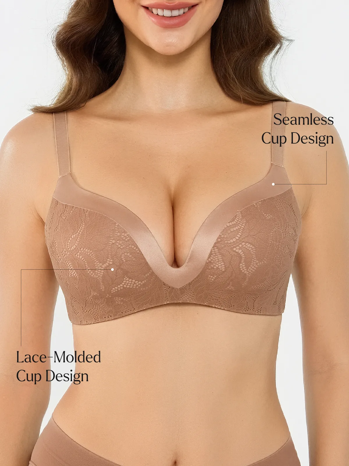 Lace Full Coverage Comfort Sculpting Plunge Bra - Image 9