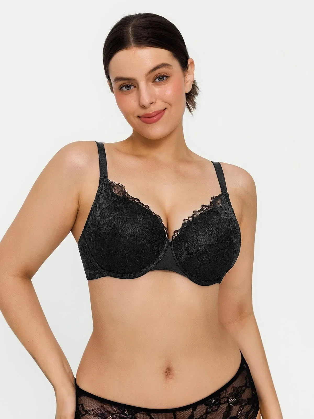 Lace Full-Cup Underwire Comfort Support Bra - Image 13