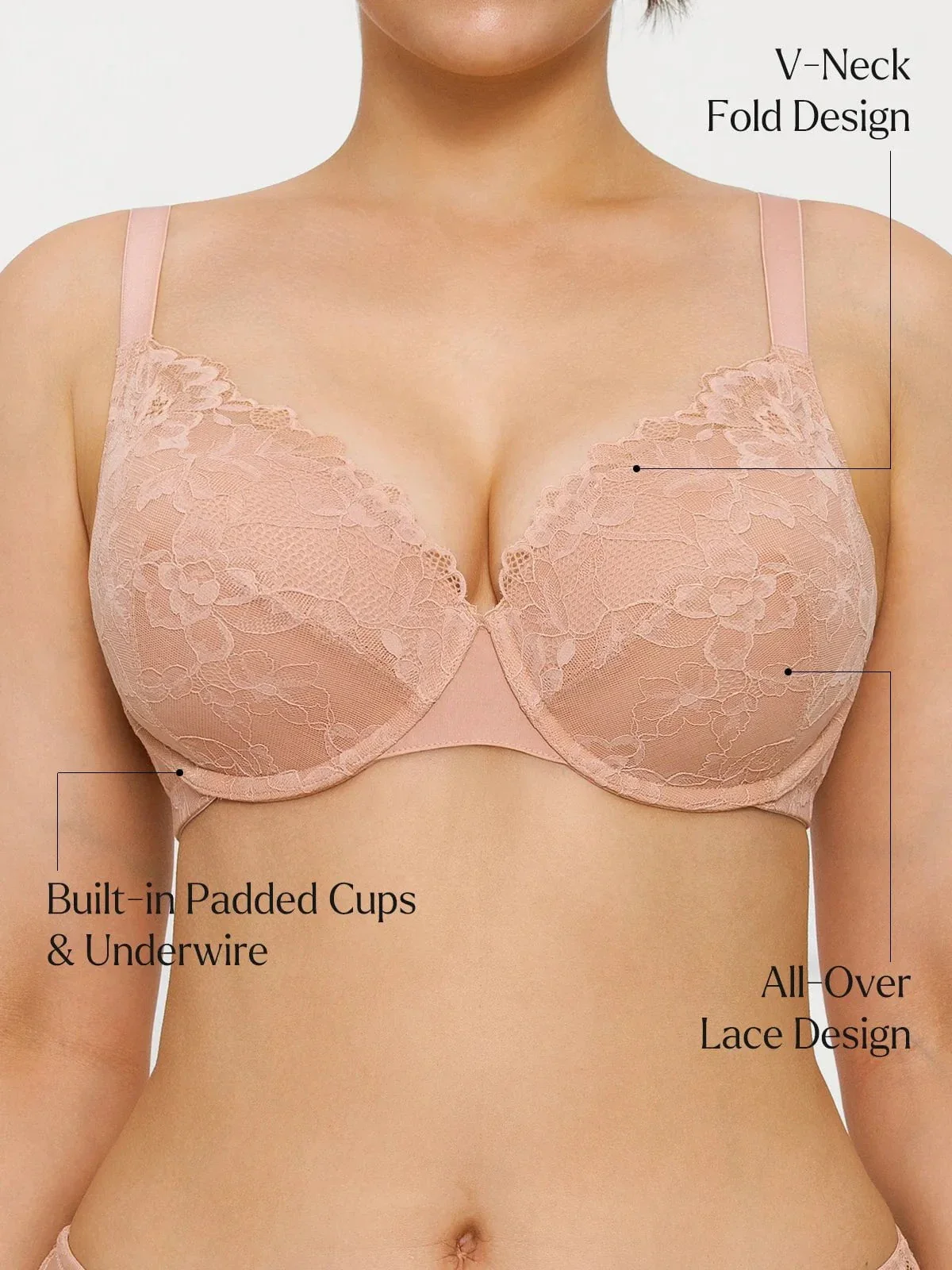 Lace Full-Cup Underwire Comfort Support Bra - Image 2