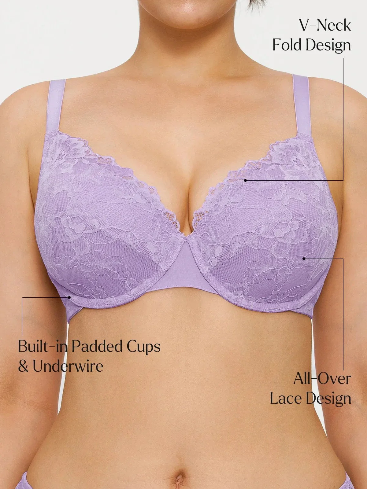 Lace Full-Cup Underwire Comfort Support Bra - Image 21