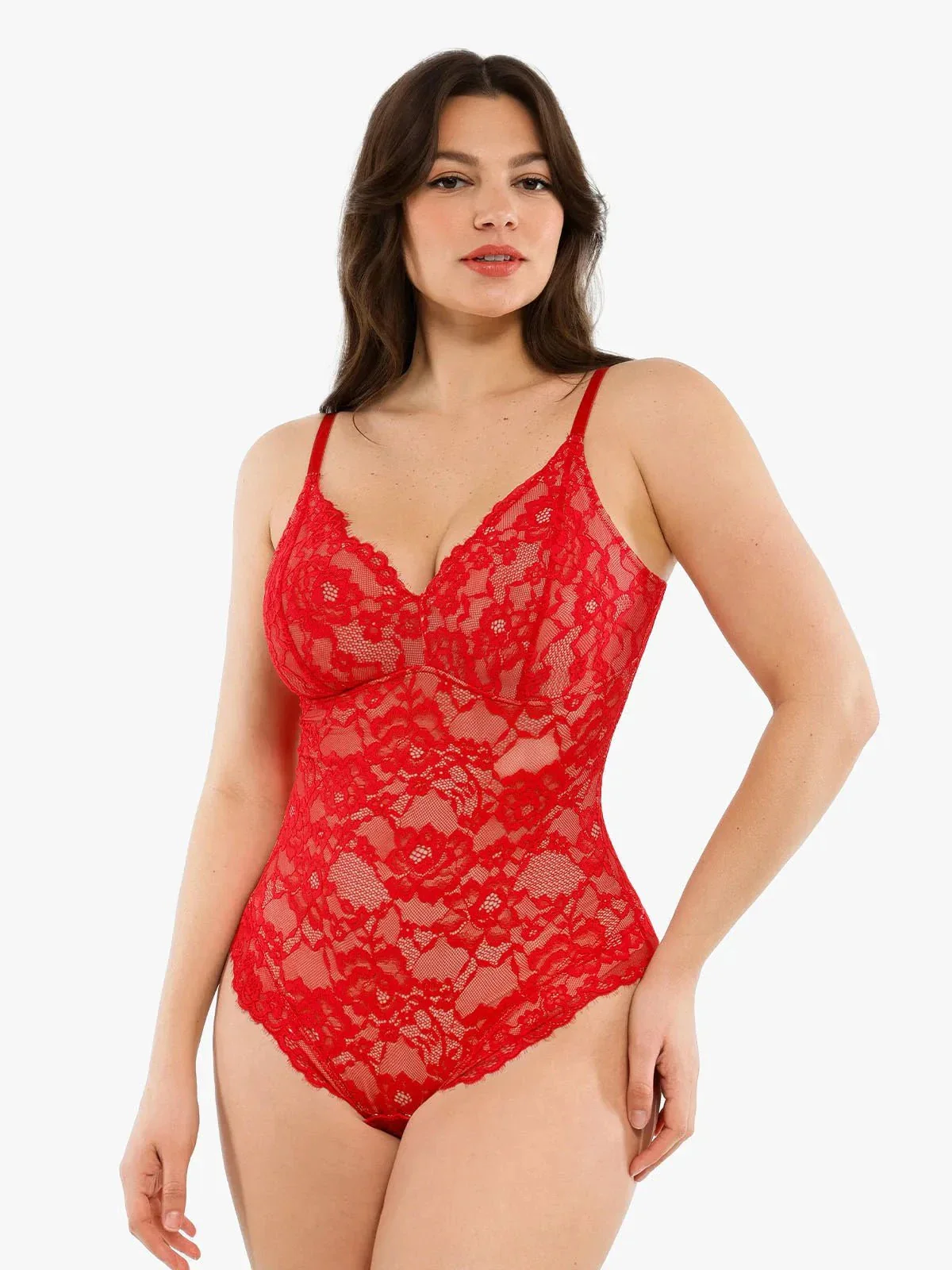 Shapewear Firm Control Smoothing Full Lace Thong Bodysuit - Image 30