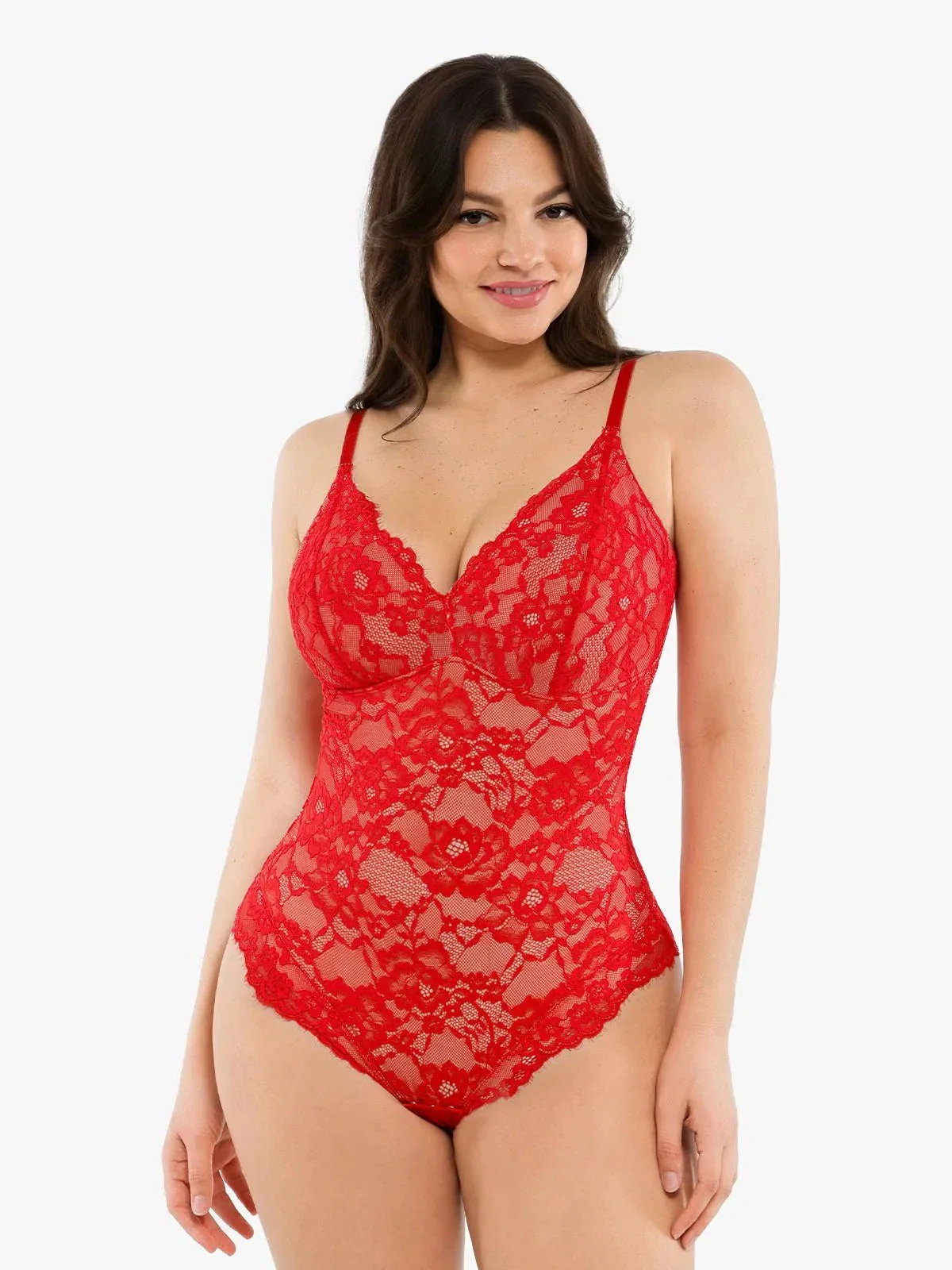 Shapewear Firm Control Smoothing Full Lace Thong Bodysuit - Image 31