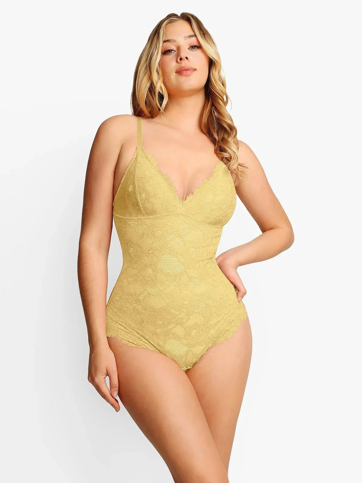 Shapewear Firm Control Smoothing Full Lace Thong Bodysuit - Image 46