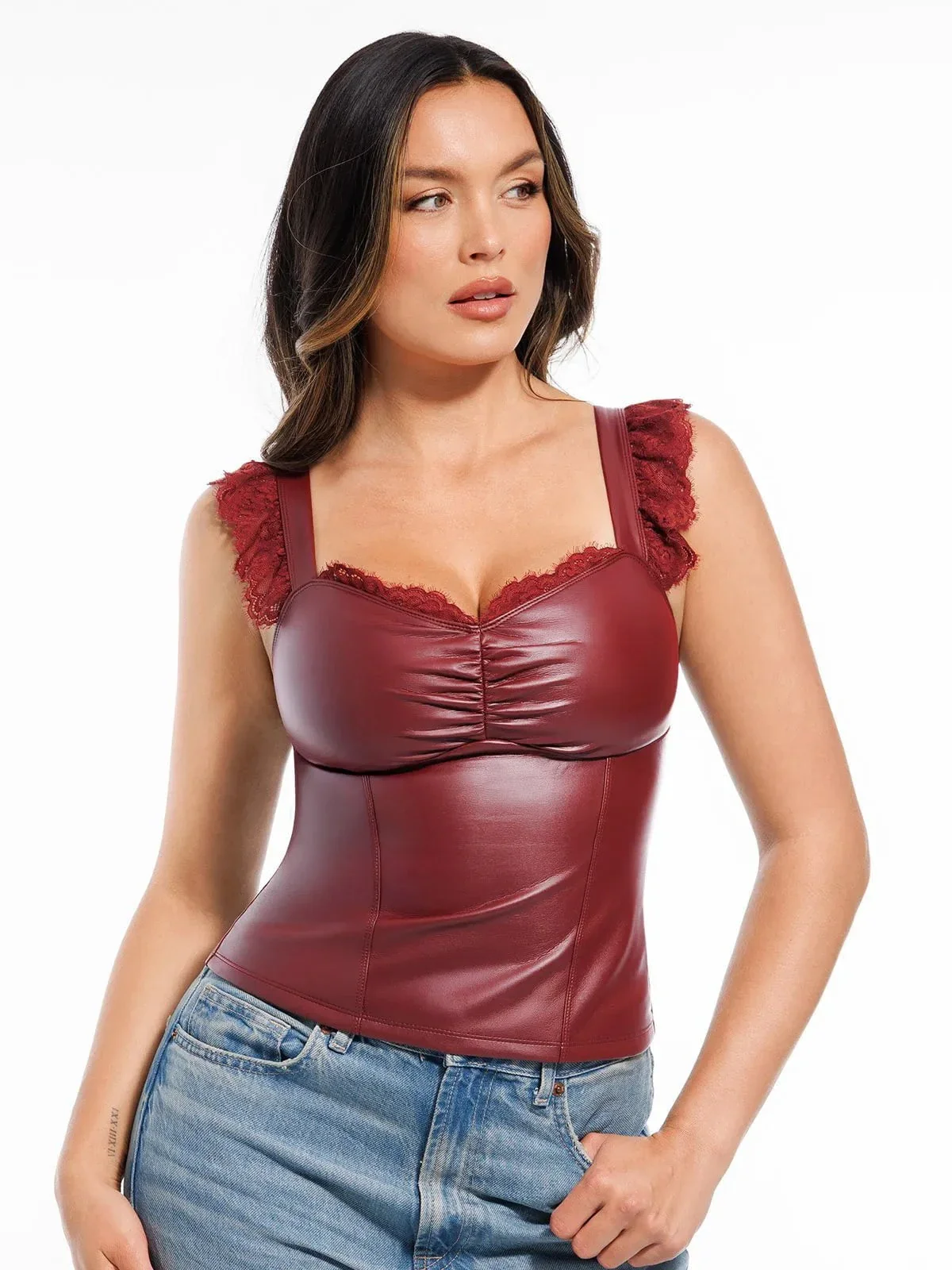 Lace Trim Sculpting Camisole Top - Image 10