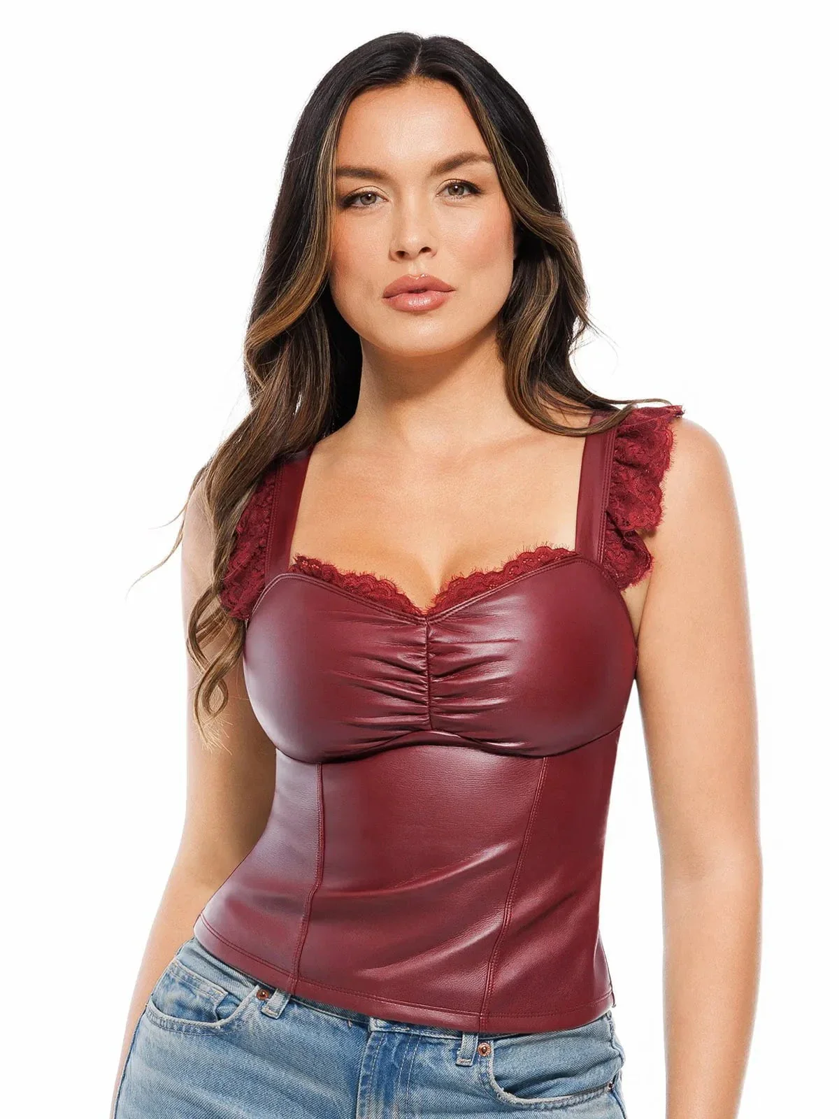 Lace Trim Sculpting Camisole Top - Image 2