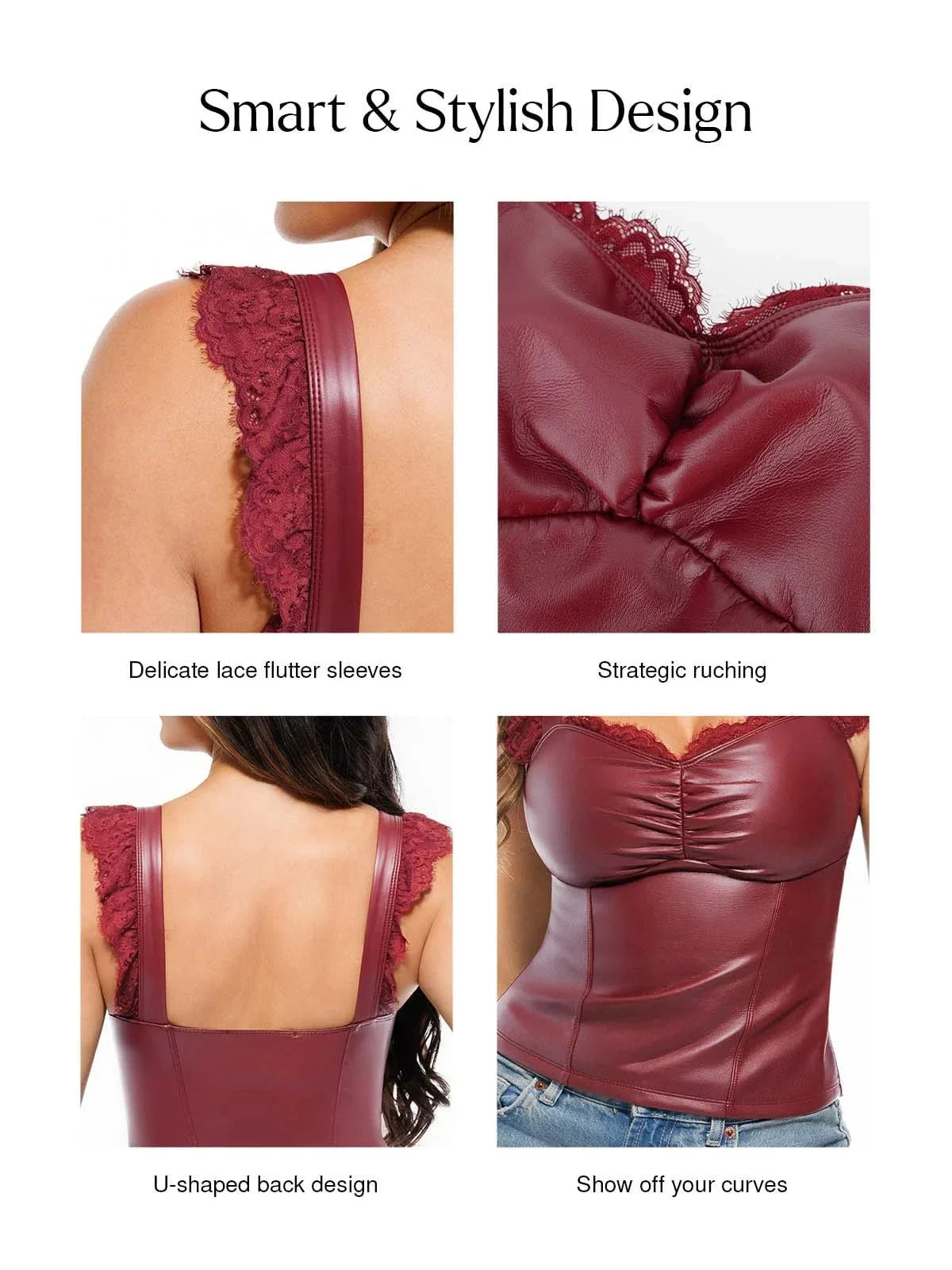 Lace Trim Sculpting Camisole Top - Image 6