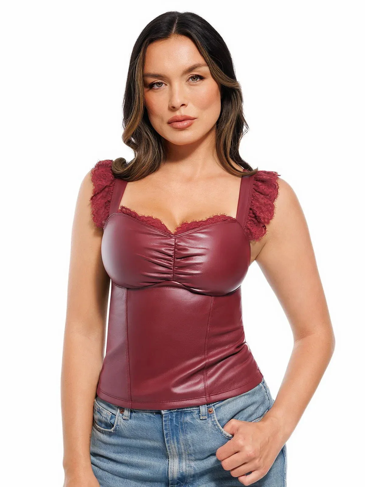 Lace Trim Sculpting Camisole Top - Image 9
