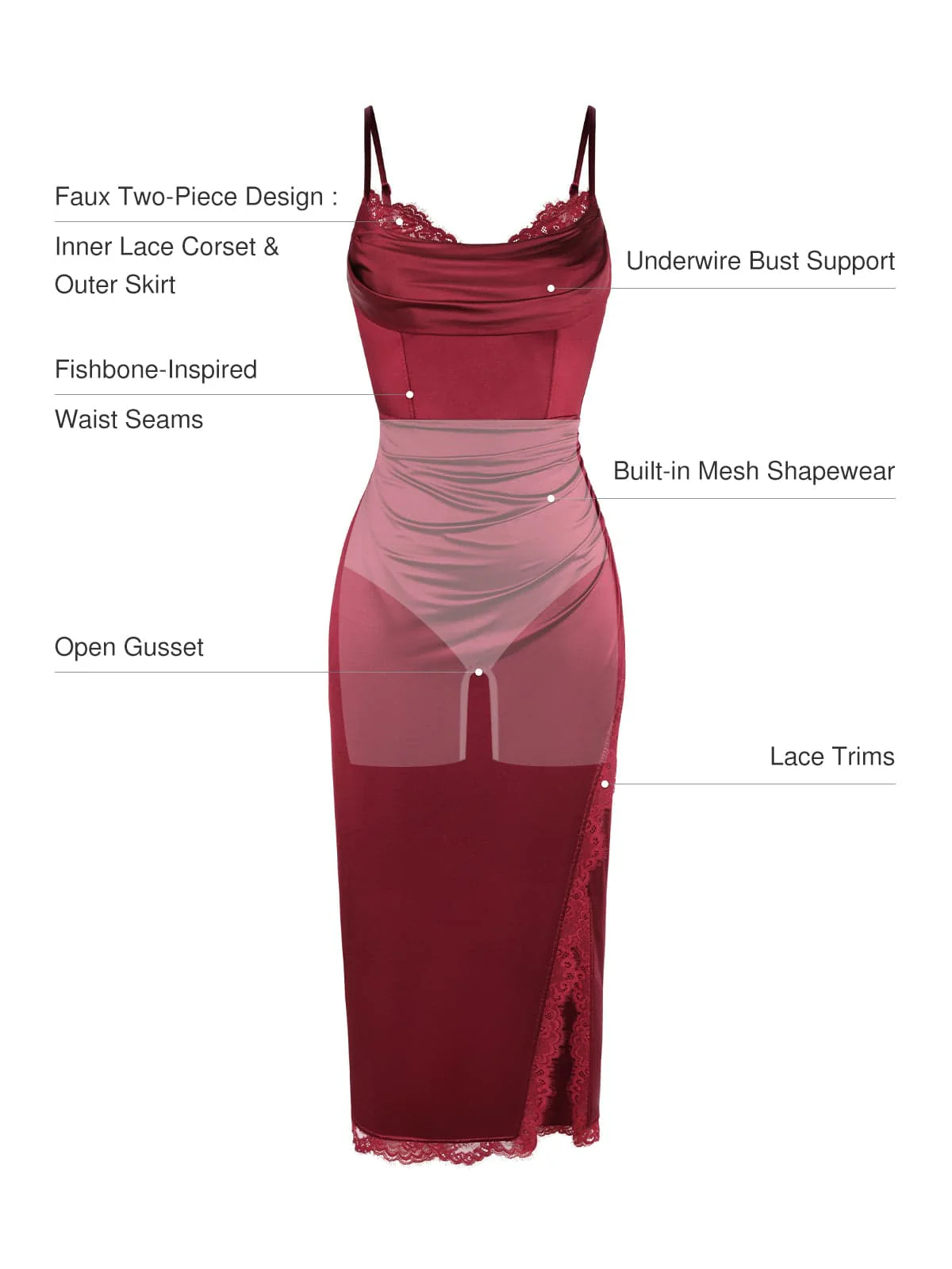 Lace Trim Sculpting Floral-Print Midi Dress - Image 17