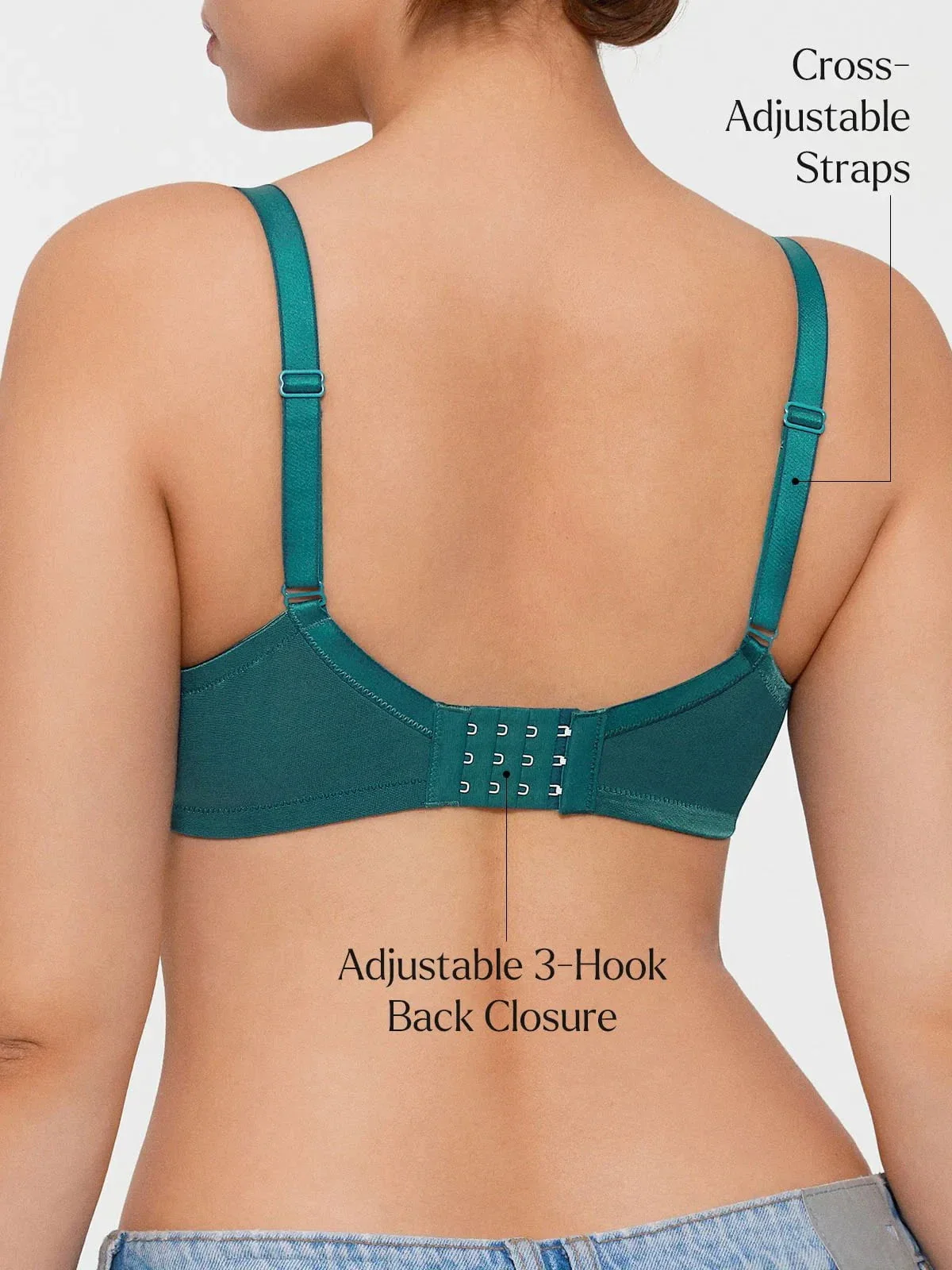 Lightweight Underwire Minimizer Lace Mesh Bra - Image 33