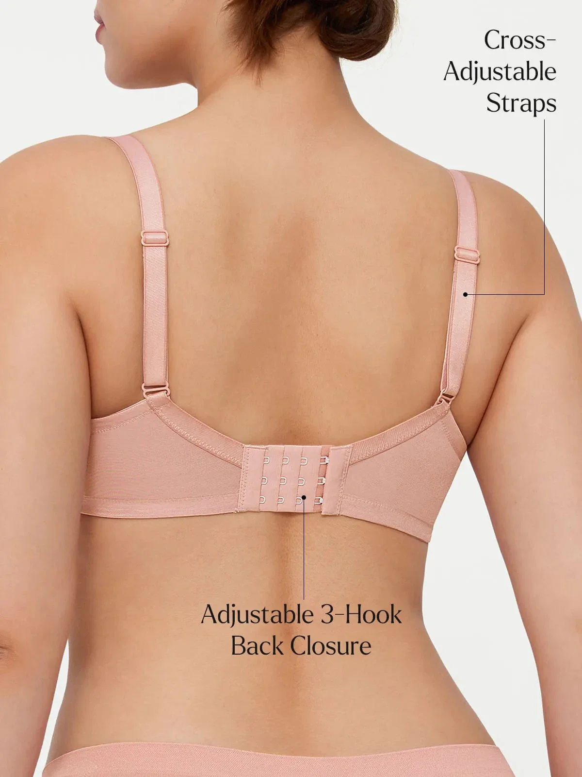 Lightweight Underwire Minimizer Lace Mesh Bra - Image 9