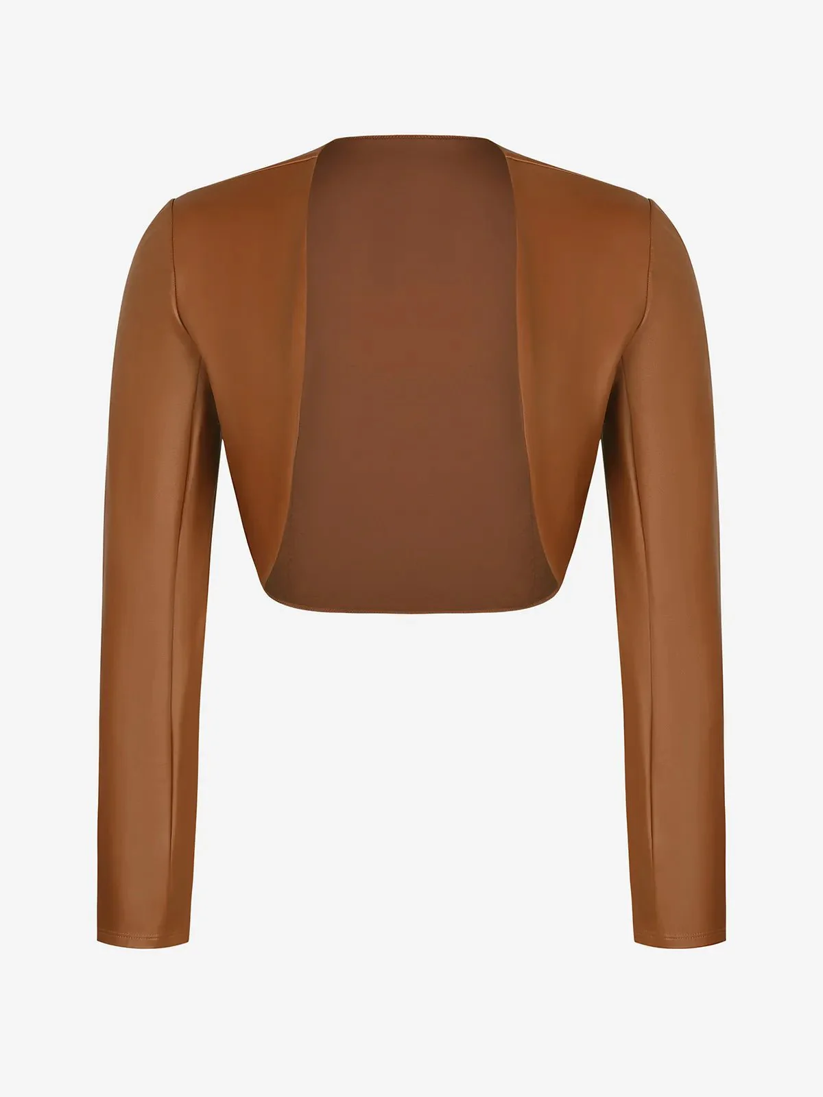 Long Sleeve Faux Leather Bolero Jacket - Image 13